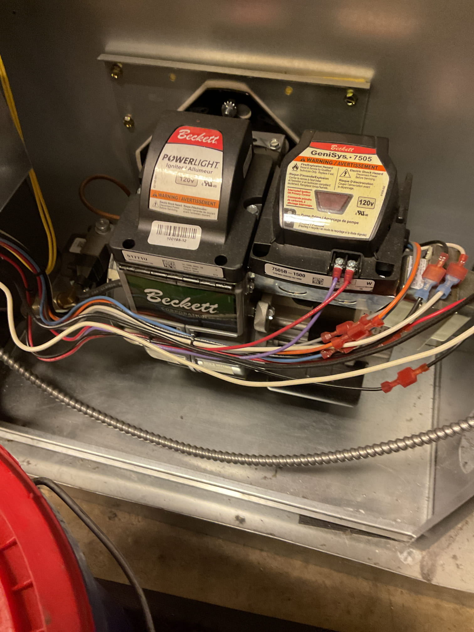 I arrived to the customers home to service their 2 yr old concord oil furnace system. 
I started with checking the air filter and replaced , the filter size is a 18x20x1checked all my electrical connections and voltages. I checked and replaced my strainer and nozzle , and the oil filter. I inspected and set my electrodes for proper gapping for optimal performance.  I inspected the flue pipe  for corrosion and pitting. Inspected my heat exchanger and the chimney for clearance. I bled the oil burner and tested system for smoke and combustion. I took temp rise splits at the return and the supply. Everything is running fine at this time with the newer oil furnace 