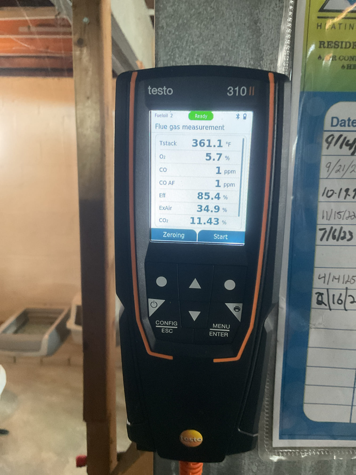 I arrived to the customers home to service their 4 yr old spirit oil furnace system. 
I started with checking the air filter and replaced  , the filter size is a 16x25x1. I checked all my electrical connections and voltages. I checked and replaced my strainer and nozzle , and the oil filter. I inspected and set my electrodes for proper gapping for optimal performance.  I inspected the flue pipe  for corrosion and pitting. Inspected my heat exchanger and the chimney for clearance. I bled the oil burner and tested system for smoke and combustion. I took temp rise splits at the return and the supply. Everything is running fine at this time of service.  I did let the customer know that they are getting low on oil and should be scheduled, it’s below 1/4 tank. 