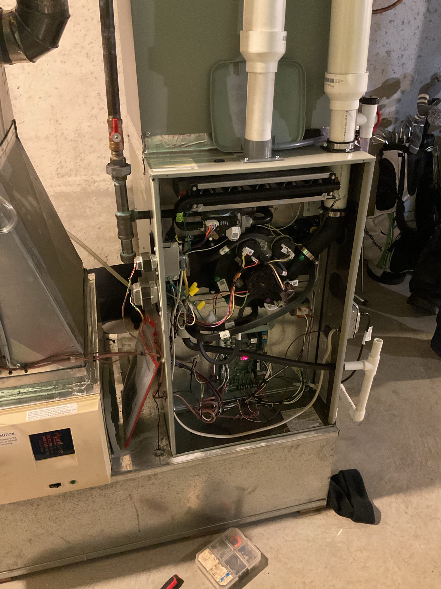 Luis 2-16-26 customer has newer heat pump with gas heater as back up. Customer stated heating pump was not blowing hot air, I checked system operation, zoning system two thermostats it’s old style Trane communication 3 wire system. I check system operation I noticed system was running at 560 cfm and compressor showing 46%, system was working properly, it took very long to bring up blower speed. I tried resetting unit, I looked at thermostat to see if we can change minimum compressor speed. I could not find any setting,  I also noticed   the back heat did not had any locked out setting. I asked customer about this and he said to set to 50/40 compressor balance point, system is working properly at the time of service. 
