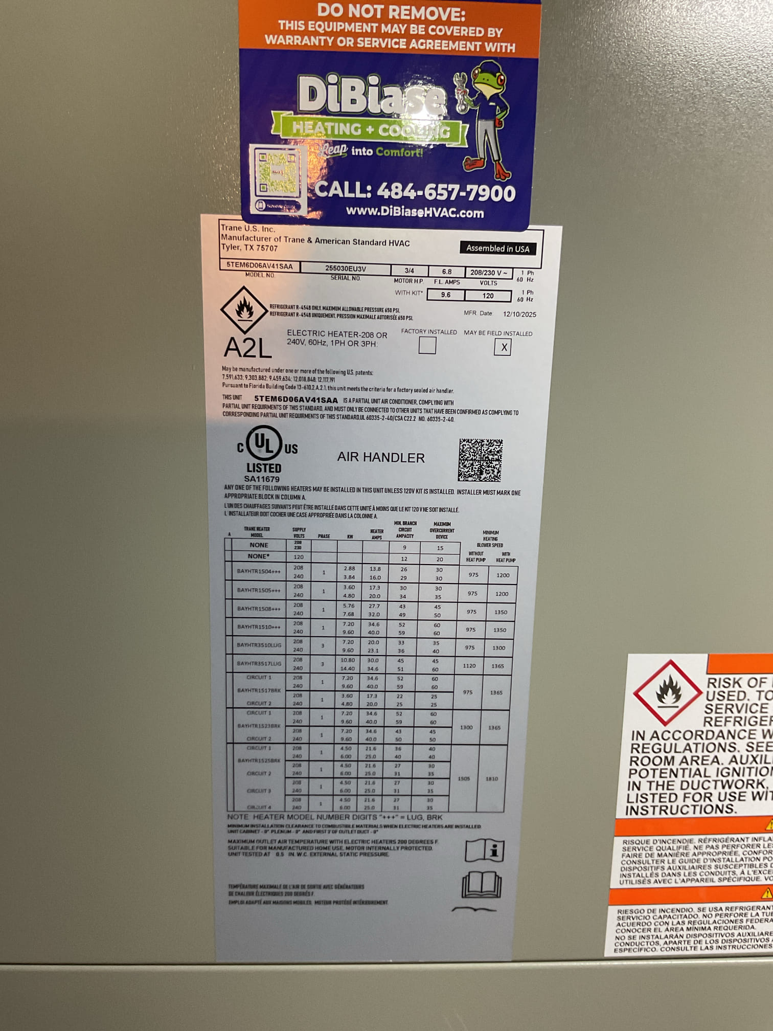 Completed QA for heat pump system:

Homeowners asked if I could change the blower on delay. Trane offers a ramping profile enabled by switching indoor dipswitches 5 and 6 big to ON.
But this caused too much airflow when ramped fully up. Kept fan profile the same. They do not offer any blower on delay options 

Measured temperature rise and checked refrigerant pressures. 
Checked defrost operations.
Assessed all aspects of install: Mechanical, wiring, ductwork connections. Drain and refrigerant piping,

Install passes QA inspection. 
