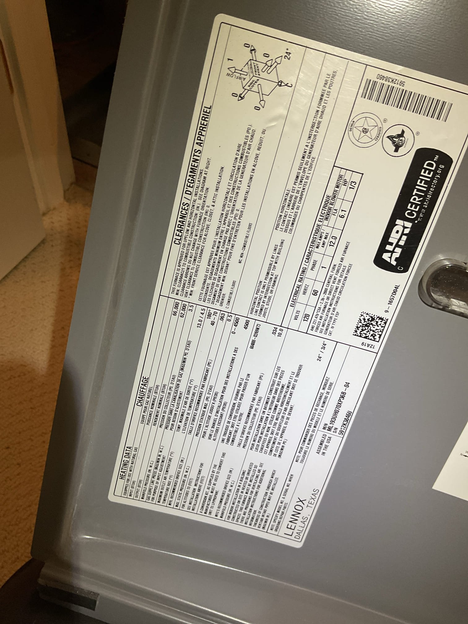 Luis 2-17-26 performed gas heat tune up on 14 year old Lennox gas heater located on scone floor closet. Check system operation check electrical low and high, replace air filter. Clean ignition system, check air delivery system, and combustion removal. I noticed lot of wear on ignition components, igniter and sensor. I provided estimate to replace parts. I would also recommend getting an estimate, home comfort consultant to come out tomorrow at 3 pm. 