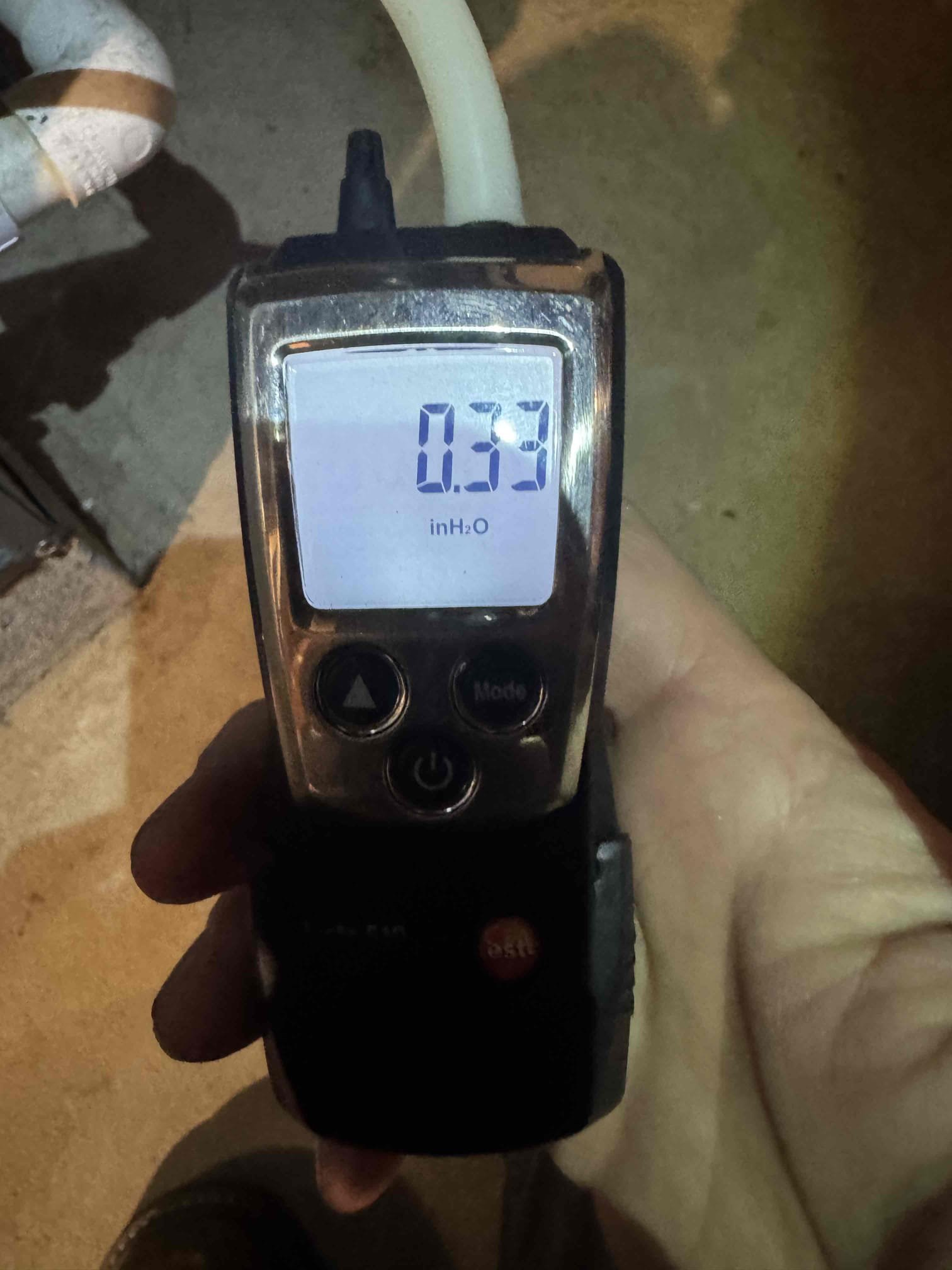 1/7/26 Conner: performed heat tune up on 6 year old Amana 90% gas furnace located in basement. 
- checked electrical systems, components and connections and found no issues
- checked air delivery system and found no issues. 16x25x1 filter still clean. 
- checked ignition system and cleaned flame sensor. 
- checked combustion gas removal system. Found water to be leaking from connection from exhaust pipe to inducer motor. Will need exhaust drain kit to fix issue and prevent water damage to furnace. 
- performed combustion analysis on furnace exhaust and found flue gases at acceptable levels 
- inspected heat exchanger and did not find cracks or holes 

System is operational at time of inspection, but will need work to ensure it stays in good condition. 
Install exhaust drain kit to protect inside of furnace from water damage

2/19/26
Barry 
installed furnace exhaust drain kit and tested furnace. 
Water that is in the exhaust will be diverted from the new drain kit directly to the conden