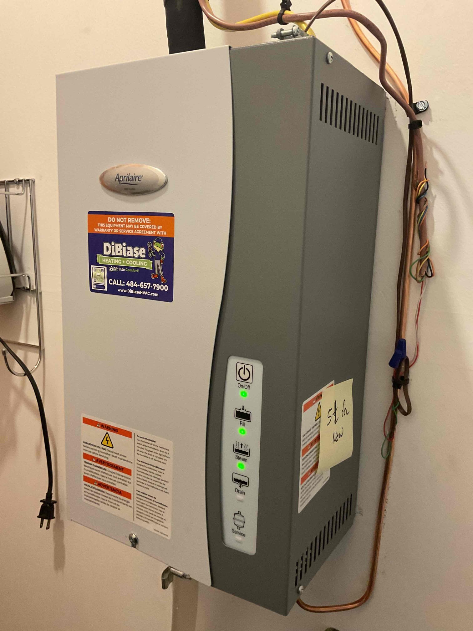 Luis 2-19-26 installation of Honeywell Elite pro thermostat with EIM. wired steam humidifier to thermostat eim test operation ok. Helped customer set up internet and WiFi ok. Show customer how to use thermostat operation, cycle heater and system ok. Customer keeps humidifier set to 40% 