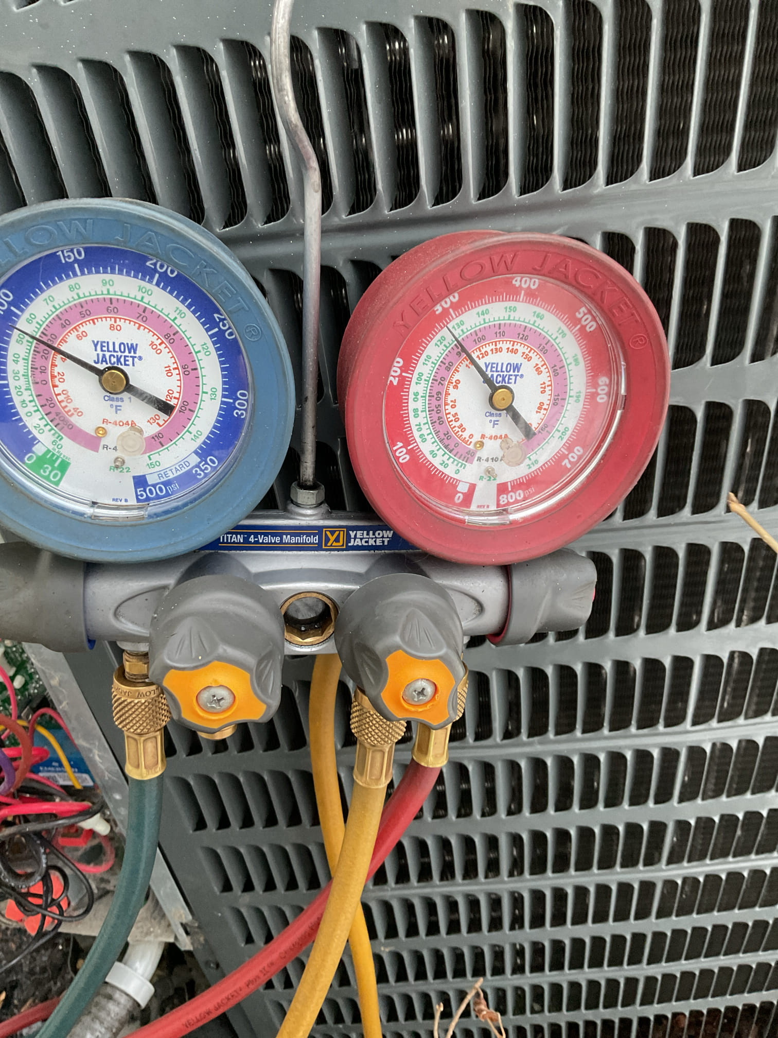 
2/19/26 Dan 

I arrived to the customers home to look at there 7 yr old Goodman heat pump not working. 
Outdoor heat pump wouldn’t run. I checked  the indoor system 1st and everything looks good. I got out to the outdoor unit and It had an error code for 2P which is a high-pressure cut out. Found my pressures were equalized and were good. I reset the unit to see system operation. The unit came on for about five seconds and then shut off, went back into a delay and then showed 2P again. I removed the top of the unit and looked at the high-pressure leads and found one was wore on a piece of copper tubing.  I fix the wire lead and put Everything back together and separated from the copper. I turned the system back on and the heat pump came on and stayed on for the duration of the time. Pressures were excellent . The high pressure switch was faulty  due to a short against the copper. The system satisfied, I bumped up the thermostat and  the system did come on again for the 2nd time. Every