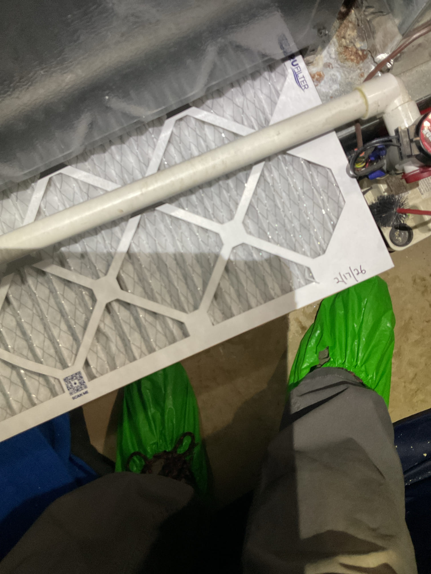 I arrived for no heat on a heat pump. The outdoor unit is completely frozen over. I pulled the disconnect on the outdoor unit so it won’t try to run anymore. Customers can use their indoor auxiliary heat for the meantime this system needs to defrost before we come back and re-diagnose what causes the freeze up, the customers will speed up the process by warm water on the outdoor unit and I believe tomorrow’s gonna be roughly 50°. I collected for my diagnostics . 