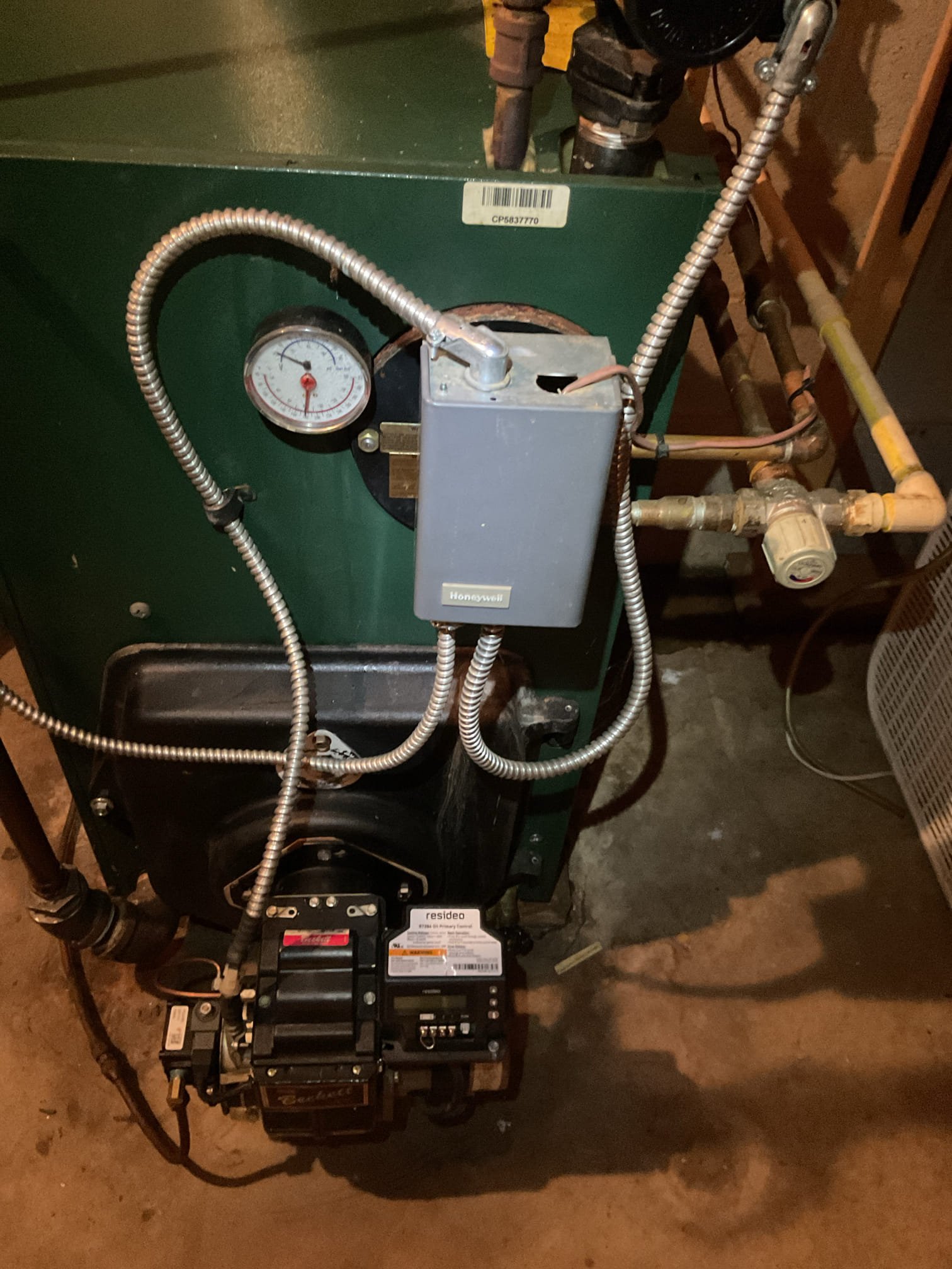 Luis 2-19-26 customer has oil boiler, summer winter set up, has mixing valve. Customer states he does not hit water during cold temperatures. I check aqua start settings, 200/160 oil boiler is around 19 years old. I provided estimate to install electric water heater, there is a 230 volt wire that used to be hot water back before replacing oil boiler, 30 amp breaker, we will need 60 amp disconnect and run wire to new location of waste heater, (next to boiler), I would also recommend getting an estimate to replace boiler, (boiler block is leaking). Home comfort consultant to come out tomorrow at 10 am. 