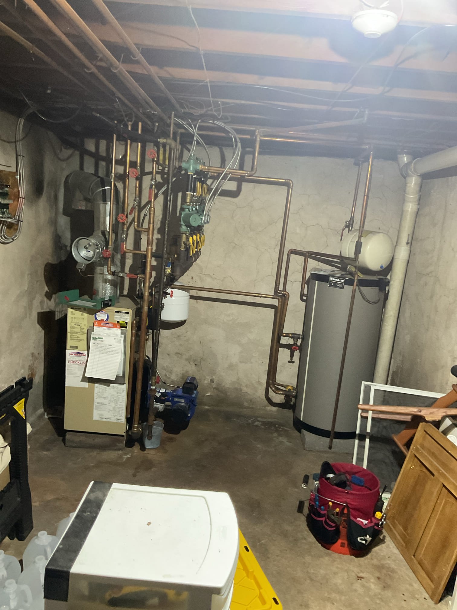 2-20-26 Luis, customer called in for one of the zones not heating upon arrival. Customer stated that he just turned the heat on and it’s working now. I checked system operation test water feeder, air eliminator and circulation pump. I purge line for testing purposes, water feeder works, air eliminator does not bleed any air. There is some noise coming for circulation pump impeller. Cycle boiler, customer stated that circulation pump was running but pipes were cold until this morning prior me arriving. I also inspect aquastat and noticed temperature for limit was set to 200F. I asked customer is that was a reason for that, he said he didn’t know about, with customer permission I lower high limit to 180 and low limit 150f. Customer has indirect tank for heating hot water. I did provided estimate to replace circulation pump #5 and replacement of air separator head. Customer will call office. 