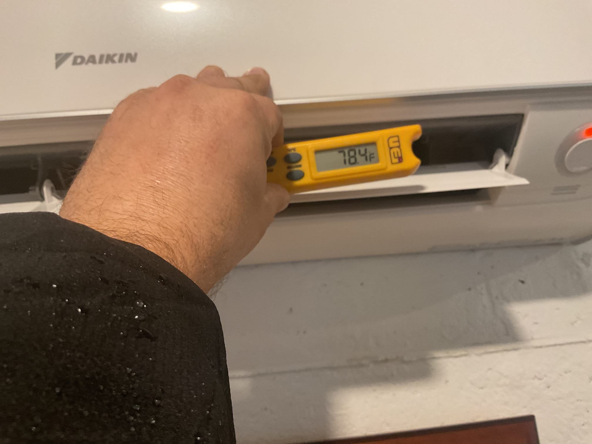 Daikin mini split heat pump.
 Found system low on charge. Only blowing out 82 degree air temperature. Found that a flare joint at the outside unit was leaking refrigerant. Bubble checked and tightened up fitting. Added in factory charge of 2 lbs 3 ozs. And tested out mini split in heating mode. Now system is performing at a 30 degree temperature rise and refrigarant pressure is 350 psi. 
No charge per management.
Amana heat pump system 
 Performed heat tune up on 2023 amana heat pump system. 20x23x1 air filter is ok. Checked all electrical connections and components. Changed ecobee to permanent hold mode. Checked refrigerant pressures and temperatures. ( took photos). Heat pump is working properly at time of service. 
Munchkin gas boiler. 
 Found boiler heating properly but purring like a diesel engine. Explained to Greg that this could possibly be a draft inducer motor and gas valve issue. Boiler is from 2006. Recommended replacement with a Laars boiler. Took video of noise. Also foun