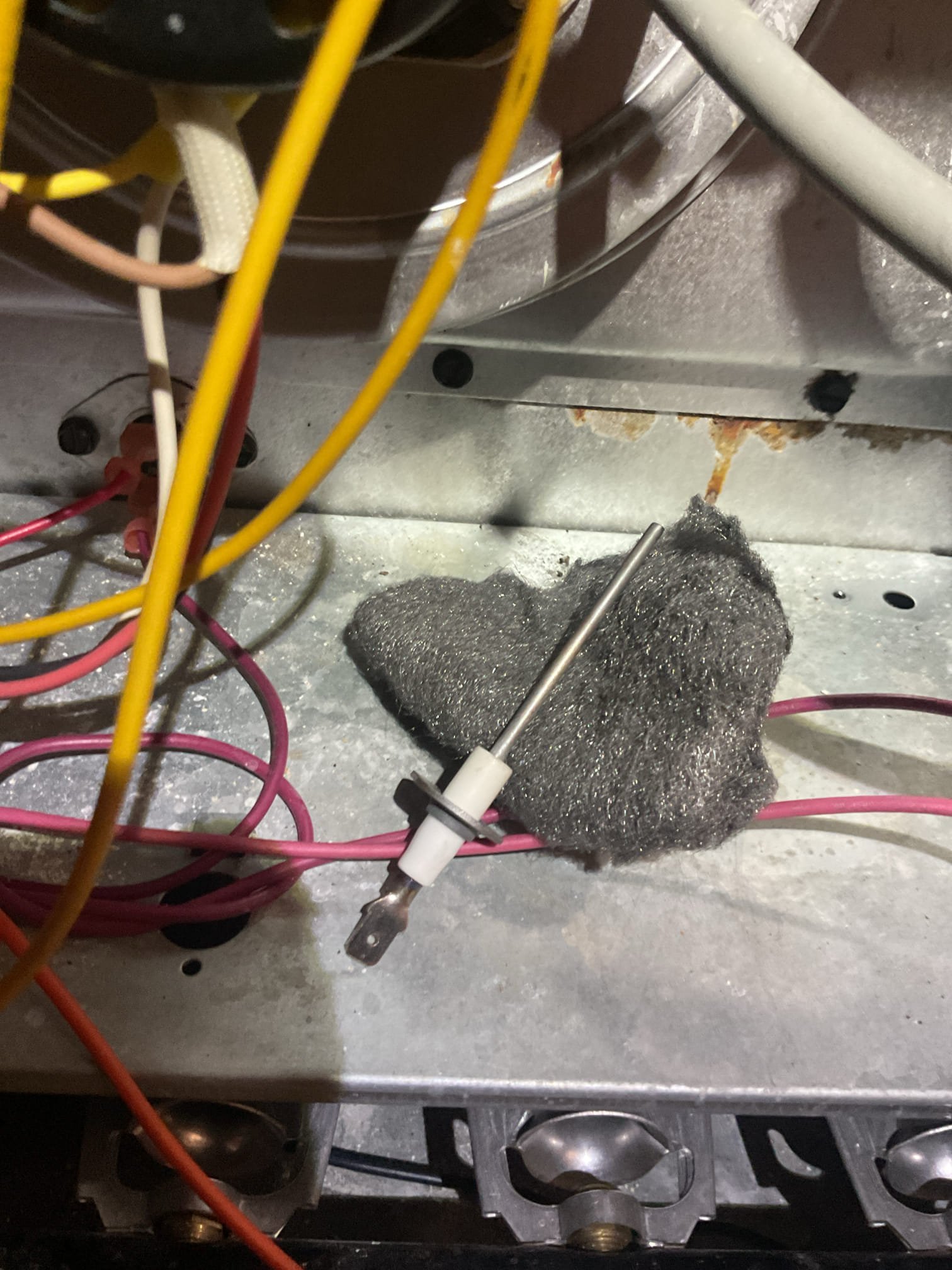 
Completed heat tune up for natural gas furnace.

Replaced 16x25x1 filter. Was last replaced 3/3/25. Very dirty, Recommend replacing monthly. Showed her how to nut filters online in bulk 12 pack. 
Inspected heat exchanger, burners, flue pipe, inducer assembly and hoses
Inspected hot surface ignitor and verified resistance with meter
Cleaned flame sensor and verified flame rectification circuit
Measured temperature rise and static pressure
Checked wiring, controls, electric motors and components 
Checked manifold gas pressure
Inspected drain and pump. 

*During last visit Joe forced open the 8x18 zone damper and recommended replacing both zone dampers and zone control. I emailed this estimate 
Also emailed the estimate to replace zoning as above AND install booster fan with air proving switch as a control (to improve airflow to loft). 

Combustion, draft and smoke tests: Pass

Gas furnace is operating well at this time. 

Homeowner renewed plan membership today. 