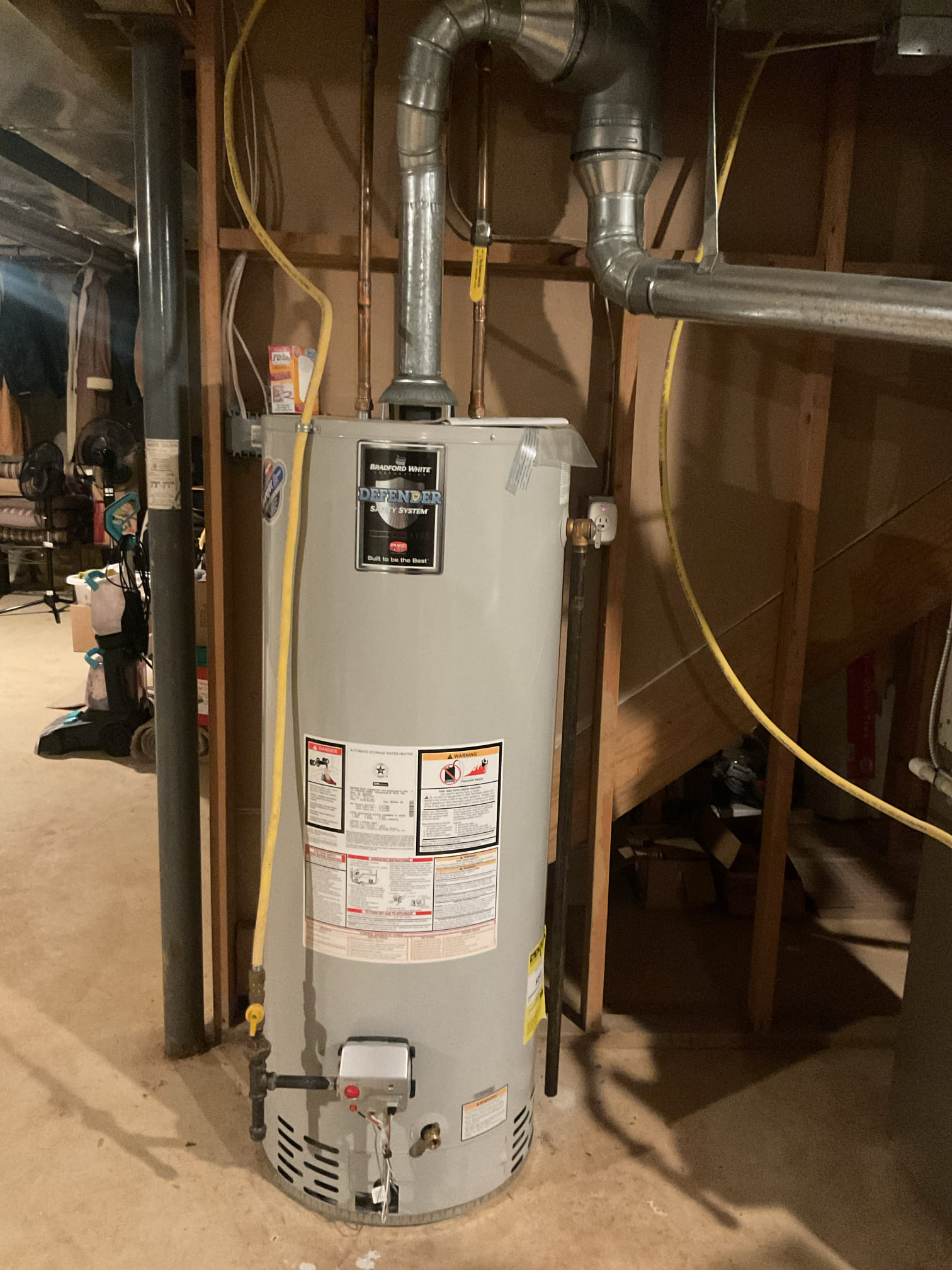 Issue was water not getting quite hot enough on the second floor.
They had since turned the thermostat on the water heater from “Hot” 
To “C” 
Water temperature on first floor was 140°
Water temperature to the second floor got to 135° but it did take 15-20 seconds lo her to get to temperature

A recirc pump would help keep water to the taps on the second floor. 

Water pressure is 80 psi slightly high. Provided email estimate for pressure reducing valve. 
I also noticed there is no expansion tank. Provided email estimate for expansion tank. 
We will send estimate for recirc pump. Will require a 120V receptacle

Also provided email estimate for AC+Gas Heat plan membership which includes (2) maintenance visits, discounts on repairs and services. 

He has been think of getting the HVAC system replaced. He will call us in Spring. 