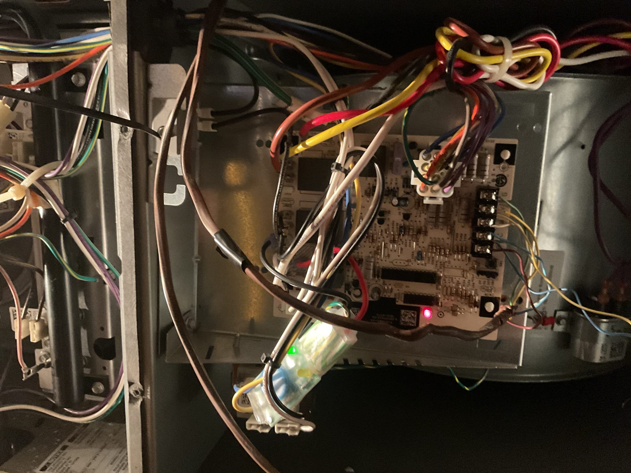 2/20/26. Replaced oem control board and tested operation. Furnace fired right up. Checked temperature rise it was 52 degrees. Also provided estimate to replace surge protector. Honored price she was previously quoted. Gas furnace is working properly at time of service. 