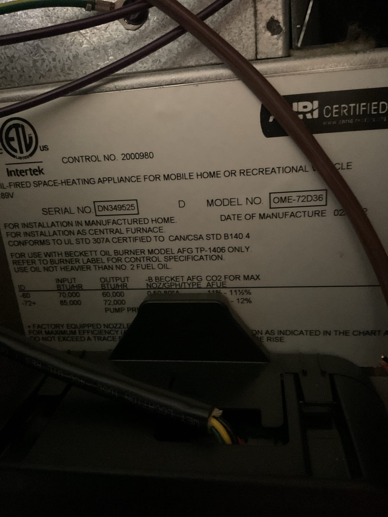 Fully assessed 2022 mobile home furnace not heating. Found oil burner locked out on reset. Homeowner had another company service the furnace this past fall. Hit reset but furnace did not fire. Pulled out nozzle assembly and found.60x80 a nozzle clogged up, replaced nozzle . Found after replacing the oil tank was completely empty. Homeowner was on auto fill they did not fill it. Homeowner to call oil company tomorrow. 