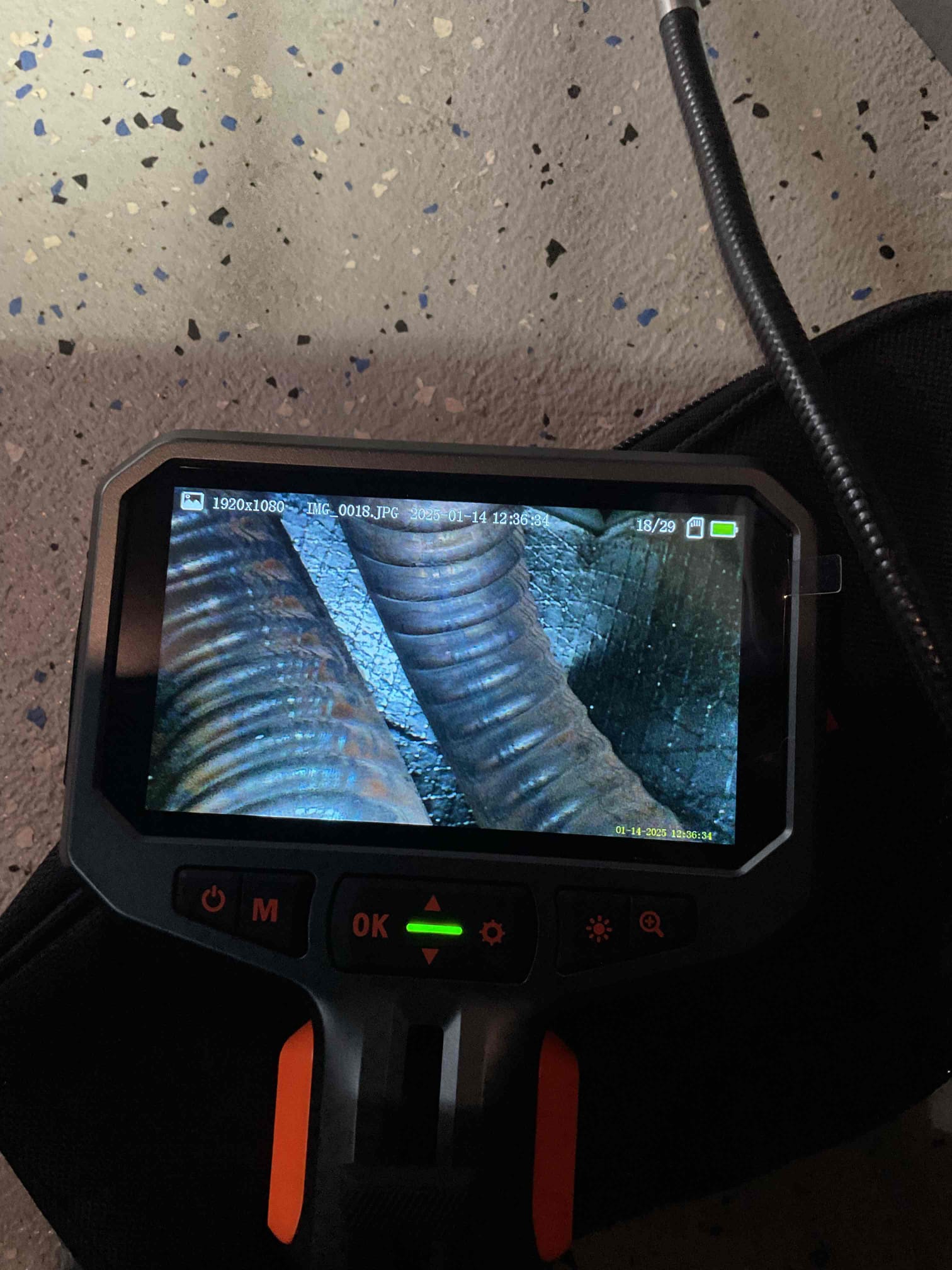 1/14/26 
Heating check up on an 8 year old 90% Amana natural gas furnace. 

Started tune up and completed tune up running combustion tests. Both tests show combustion in appropriate levels. Tested return and supply temperatures and found a temp rise of 59 degrees, in appropriate data plate range. Tested static and found total static to be .63inwc. 

Checked all electrical connections including total system amps, inducer amps, blower amps, igniter and flame sensor, all electrical components functioning properly. 

Homeowner notified me she recently replaced the filter so filter was not replaced today. Pulled and cleaned burners and pulled and cleaned flame sensor. Pulled the high limit and scoped heat exchanger, no cracks discovered but a good amount of rusting is occurring. Ensured all pressure switch hoses are clean and flushed drain lines to ensure there are no blockages and that condensate pump is functioning properly. Did notice some bacterial growth forming in top compartment of f