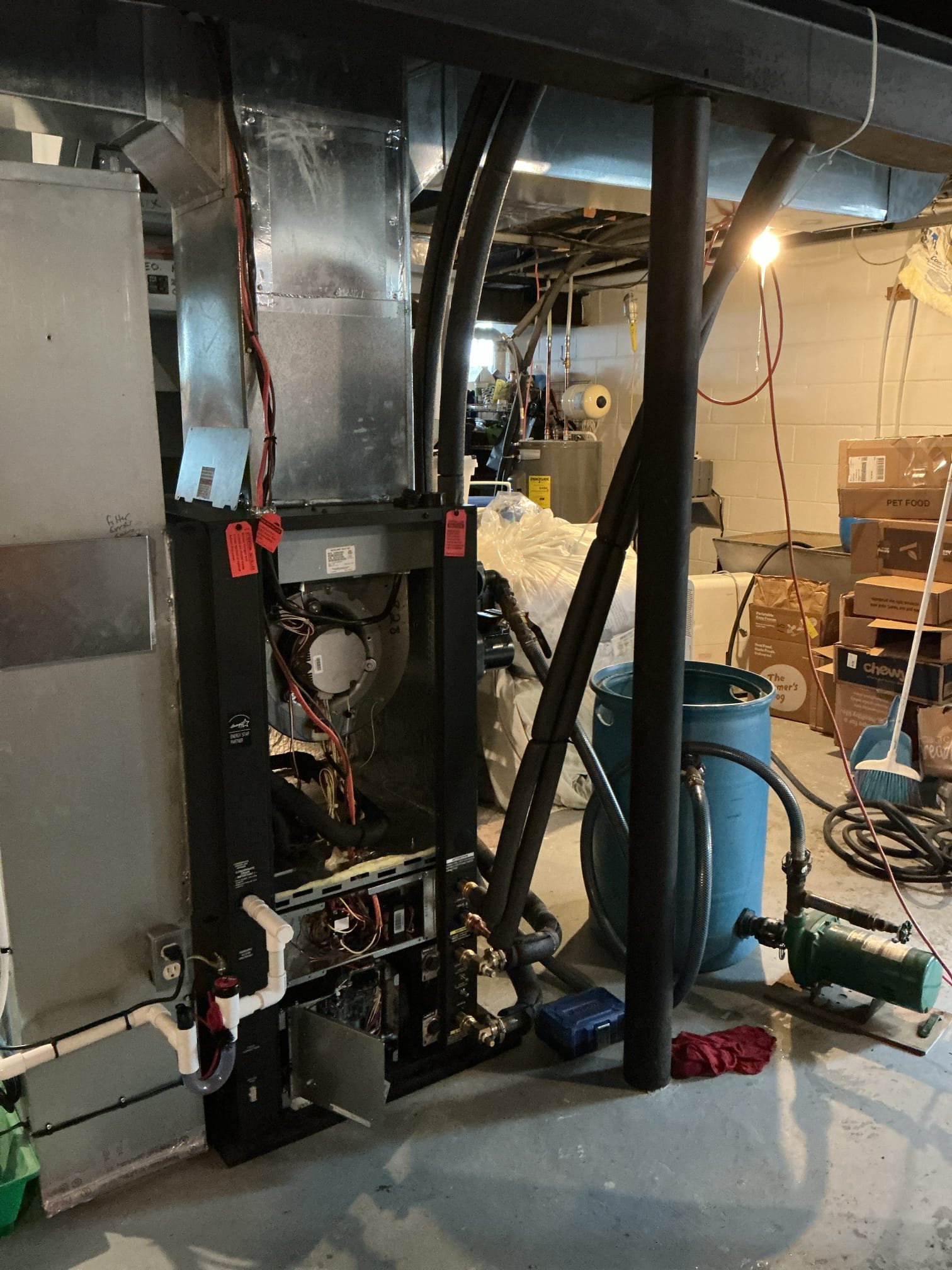 Swapped out old climate, master geothermal furnace with a new one and tied everything back in the way it was status quo