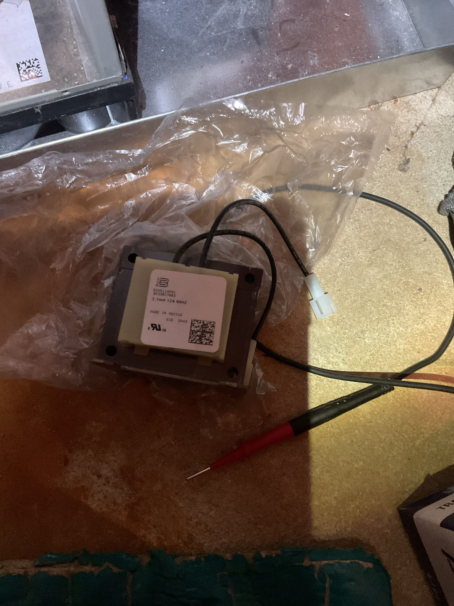  Arrived to Dave’s house to remove the noisy line choke for the gas furnace. This is covered under warranty parts and labor.  I turned  the furnace off, and removed the existing line choke and replaced with new OEM warranty part. Turn the system on and tested first and second stages of heat no noise from the line choke in  second stage heat . Warranty no charge for today.