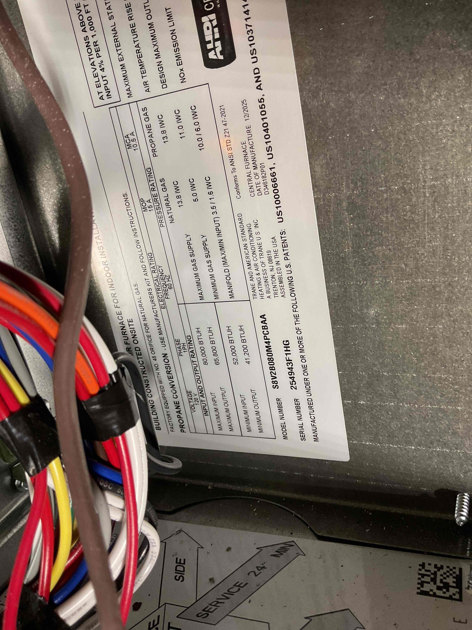Found that the 2nd floor furnace we installed was making a whining noise when it came on. Found that a piece of tape on the return side was causing the noise. Used silicone caulk over top of the tape and noise went away. Also found first floor nest thermostat not working correctly on older system. Homeowner to replace themselves. Also performed quality assurance on recently installed trane gas furnace. Checked all electrical connections and components. Checked over wiring. Checked gas pressure. Performed combustion test. Gas furnace is working properly at quality assurance check. 