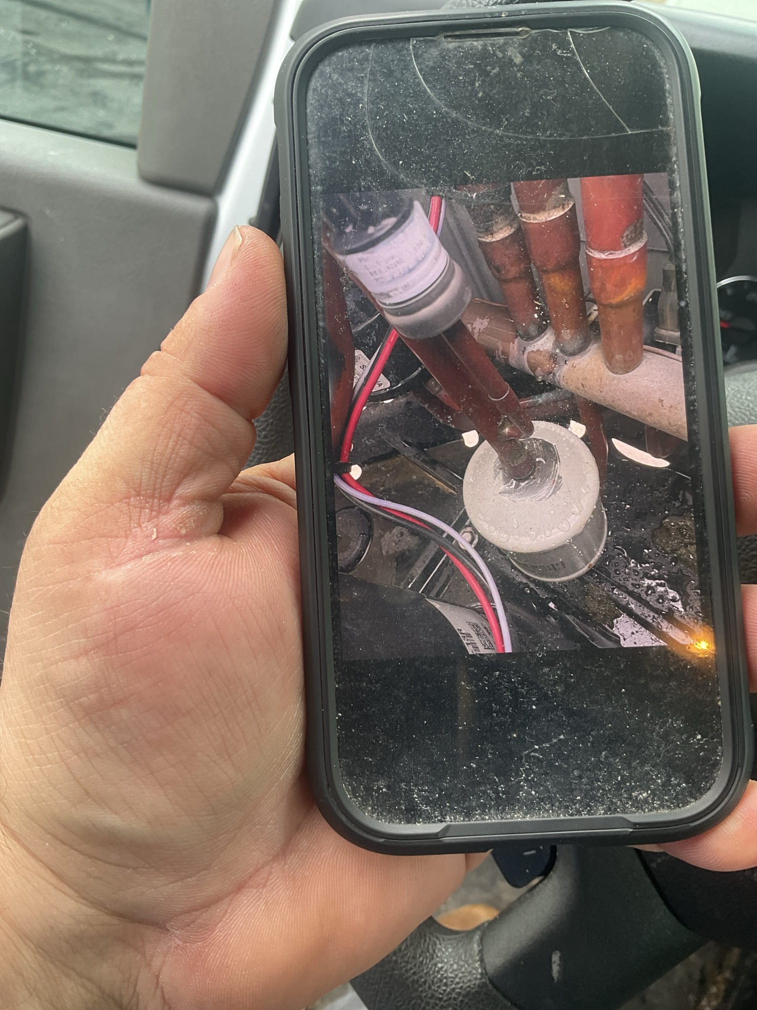 Fully assessed no heating situation. Found air handler and strip heater running, but not outside heat pump. Went up on rooftop and found 2016 Rudd heat pump flat on charge. Found refrigerant leak at a common break point at high pressure switch 90 bend. Will need to re braze and replace bi flow filter dryer pump down re - charge and test out. Heat pump is down at this time. Maintenance to clean indoor evaporator coil.