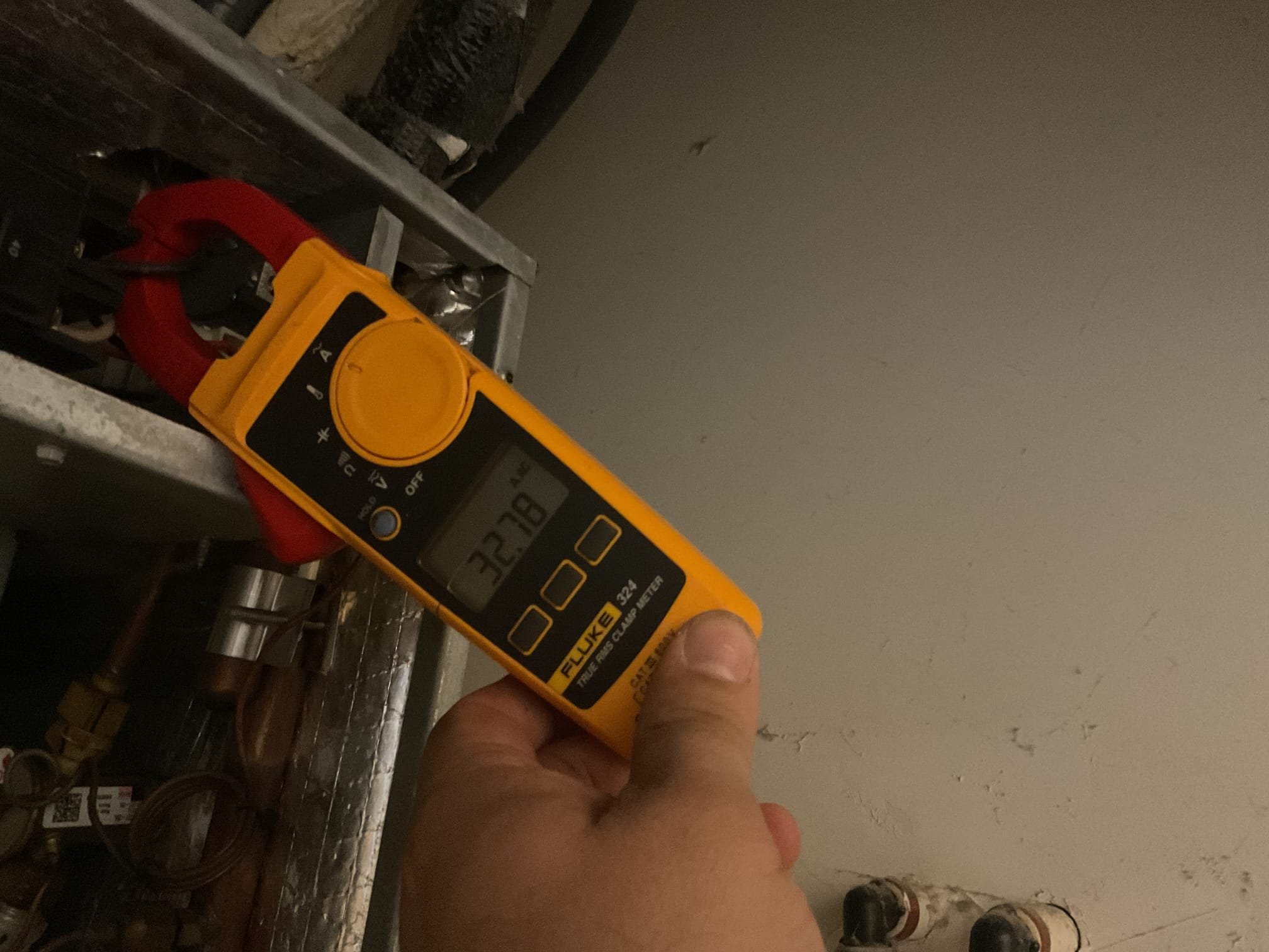 Fully assessed no heating situation. Found air handler breaker was tripping after about 15 minutes. Found that it was tripping when it was on emergency heat. Found 30 amp breaker in the panel and 40 amp breaker in air handler. Strip heater is an 8 kw strip heater and should be a 5 kw. Strip heater is original and is oversized for the 10-2 wire feeding it. Need to get a price on a  kw heat strip for a this air handler. Maintenance has space heaters in there for now. 