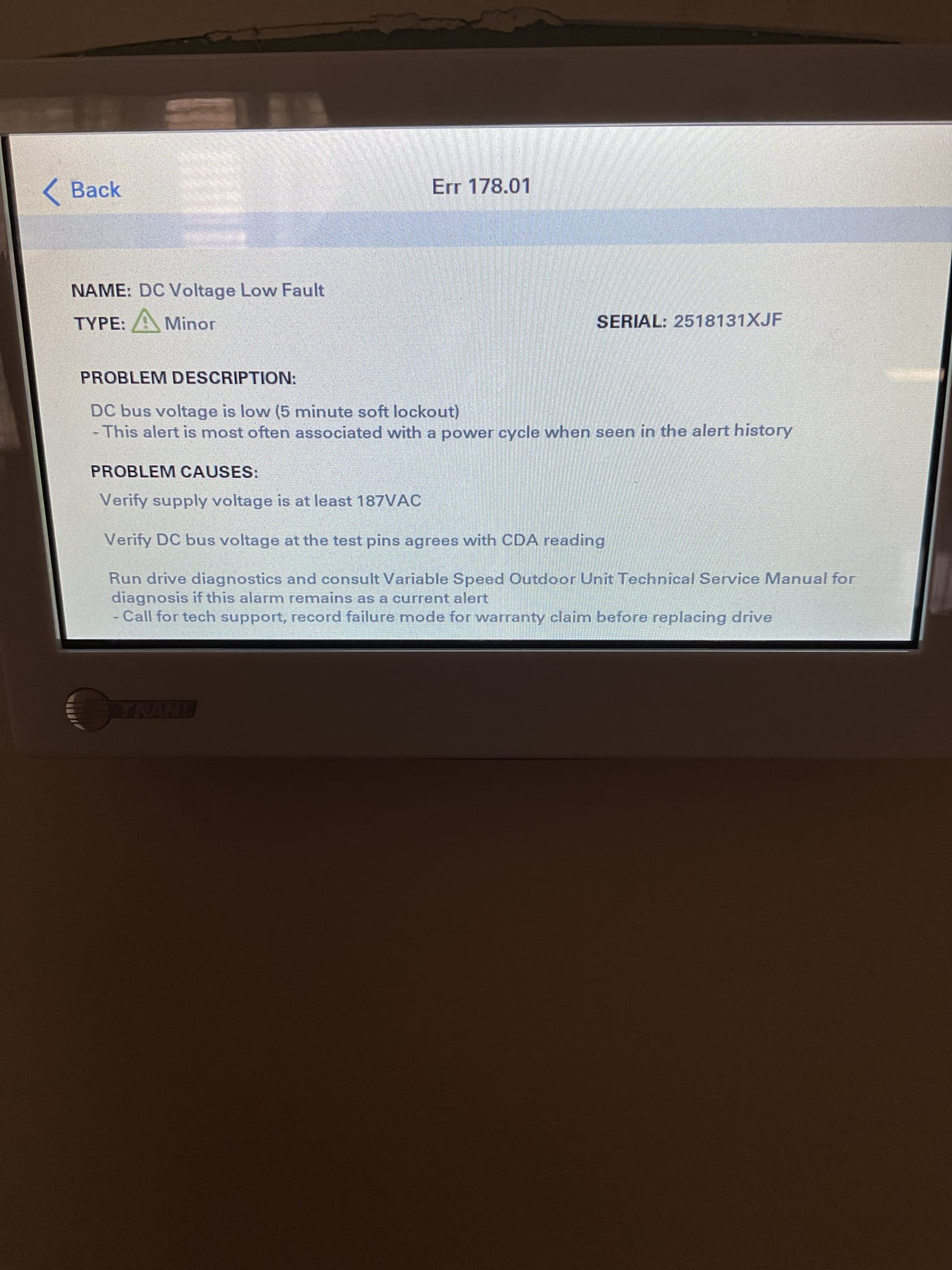 I arrived to the customers home to go through  the system. I went through and checked my schedule and it’s disabled looked at the customers phone and the schedules disabled on that as well. I checked my auxiliary setpoint. Compressor is running at 40% set point start. checked all connections in wiring for low volt and high volt . I turned the system on and tested system operation . The heat pump side is running fine pressures look great and my pressures Matched my outdoor flow chart for the refrigerant charge. I did take photos of the thermostat and all of the error codes. Last error code was on 2/25/26. I will talk to management about this job. No charge for today warranty
