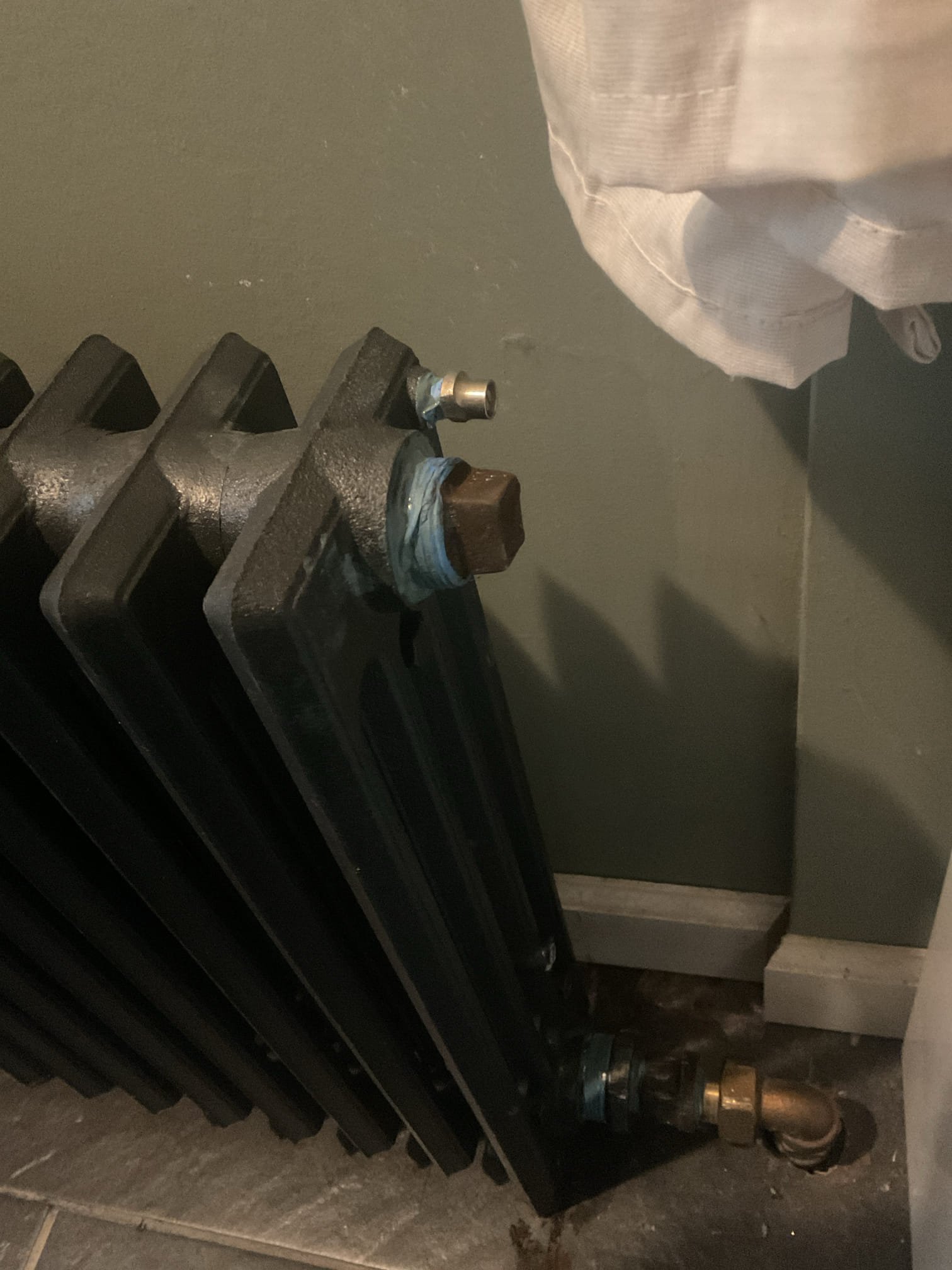 

Insulate crawlspace on outside walls with 2" polyiso foam baord attached to outside wall.  

Seal and insulate door entry to crawlspace to minimize air leakage and increase thermal barrier.

Replace radiator in bathroom with cast iron similar size radiator.

Install temp/humidity wifi sensor in crawlspace so temperature can be remotely monitored by homeowner.
 3/2/26
 Removed old radiator and installed new radiator in its place. Purged out air and made sure everything is getting hot. Need to return tomorrow with Escutcheon plates 3/4. Checked for leaks, no leaks found. Radiator is heating correctly at time of service. 