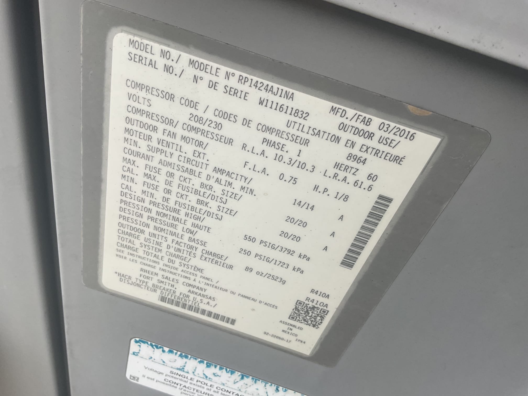 Fully assessed high energy bills on 2016 Rudd heat pump system. When I arrived found thermostat set on 73 degrees and it was at 73 degrees. Checked 410a refrigerant pressures they were 277/74. Tested heat pump in defrost mode, worked correctly. Checked temperature rise it was 28 degrees .Tennets  father was not home to go over information. Heat pump is working properly at time of service. 