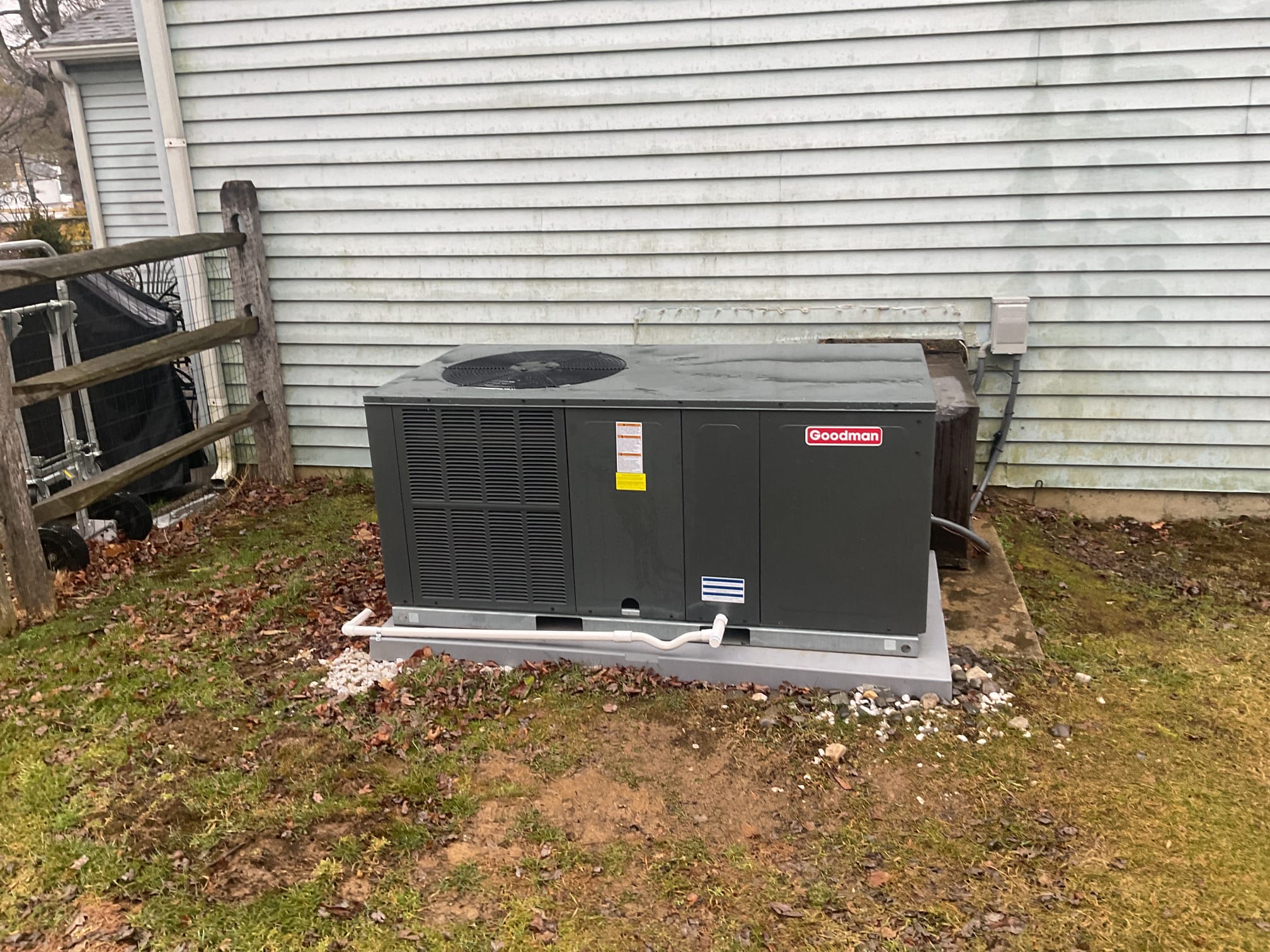 Kicked on package unit in heat pump mode , r-32 refrigerant pressures were 229/35, low on charge. Performed leak search on system with electronic leak detector and found outside coil is leaking. Our office to look into availability of coil and will get back to customer as soon as possible. System is running on auxiliary heat at this time.