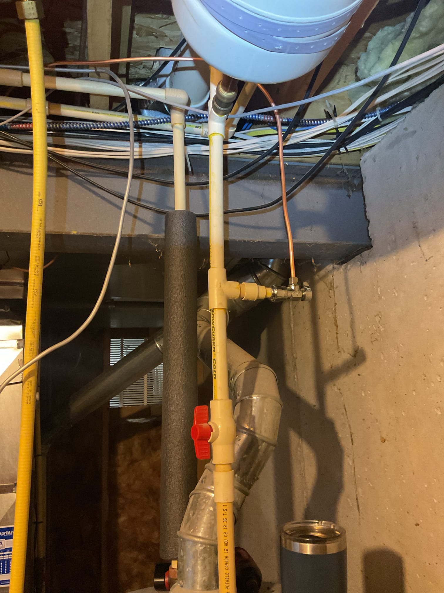 Luis 3-4-26 return visit to install new humidifier, replaced condensation pump and run new new vinyl. Test system operation test humidifier and pump ok. Cycle heater ok. At the end of cal. Customer was on work phone call. I talked to wife at the end of call. If Mike has questions he can call office and I can get back to him. 