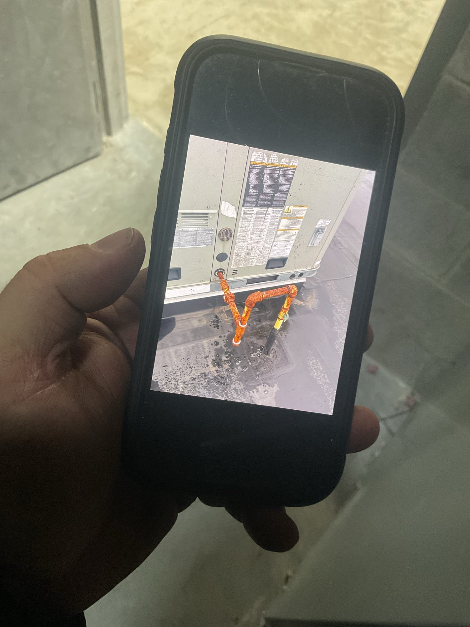 3/4/26. Found that the room where they had the smell in was all the way on the other side of the roof about 400 feet from the access. Explained to owner that the 1st step is to call peco gas in this situation. They would like us to call them tomorrow when you can see on the roof. 
3/5/26
 Returned after peco was out. They shut down 5 systems. Took photos of the tags that were given to business office. Found after taking to the maintenance guy on staff he was using a gas leak detector at the furnace exhaust. This should be done by a combustion analyzer. Used combustion analyzer on system in question. Also used soap bubbles to check for leaks. Did not find any gas leaks. Examined heat exchanger and blower belt, all looked ok. Did not find any issues at this time. Smell may have came from exhaust hood on roof , smell coming into economiser possibly. Gas rooftop is working properly at time of service. 