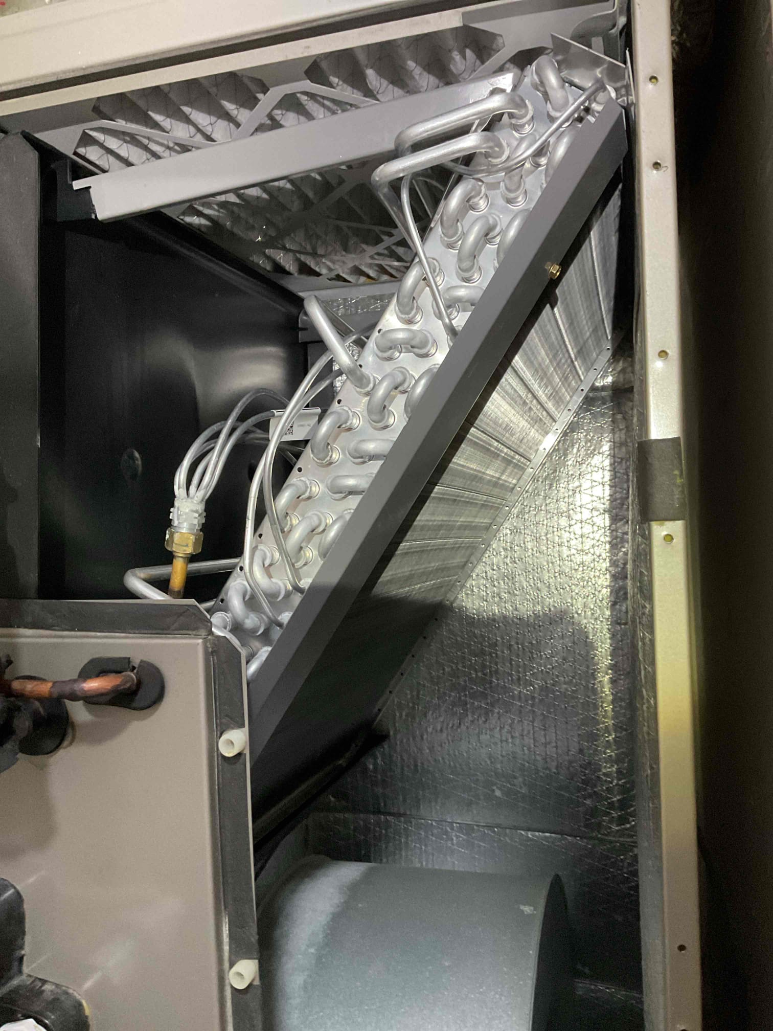 I arrived to the customers home for a peco heat pump assessment on a 8 yr old system . I checked all electrical connections and voltages . I checked the air filter and replaced, supplied by the customer 16x21x1 . Inspected the indoor coil and tested electric heat package. Took temp splits for the electric heat and blower motor amperage draws. I looked at the outdoor heat pump and tested for an outdoor btu output. Inspected the outdoor components and unit pressures. Everything is working fine at this time of service. 
I went through the thermostat and adjusted some settings for her aux heat . Her bills have been high . 
I did leave an estimate for a ez trap for a water protection. For her to review. 