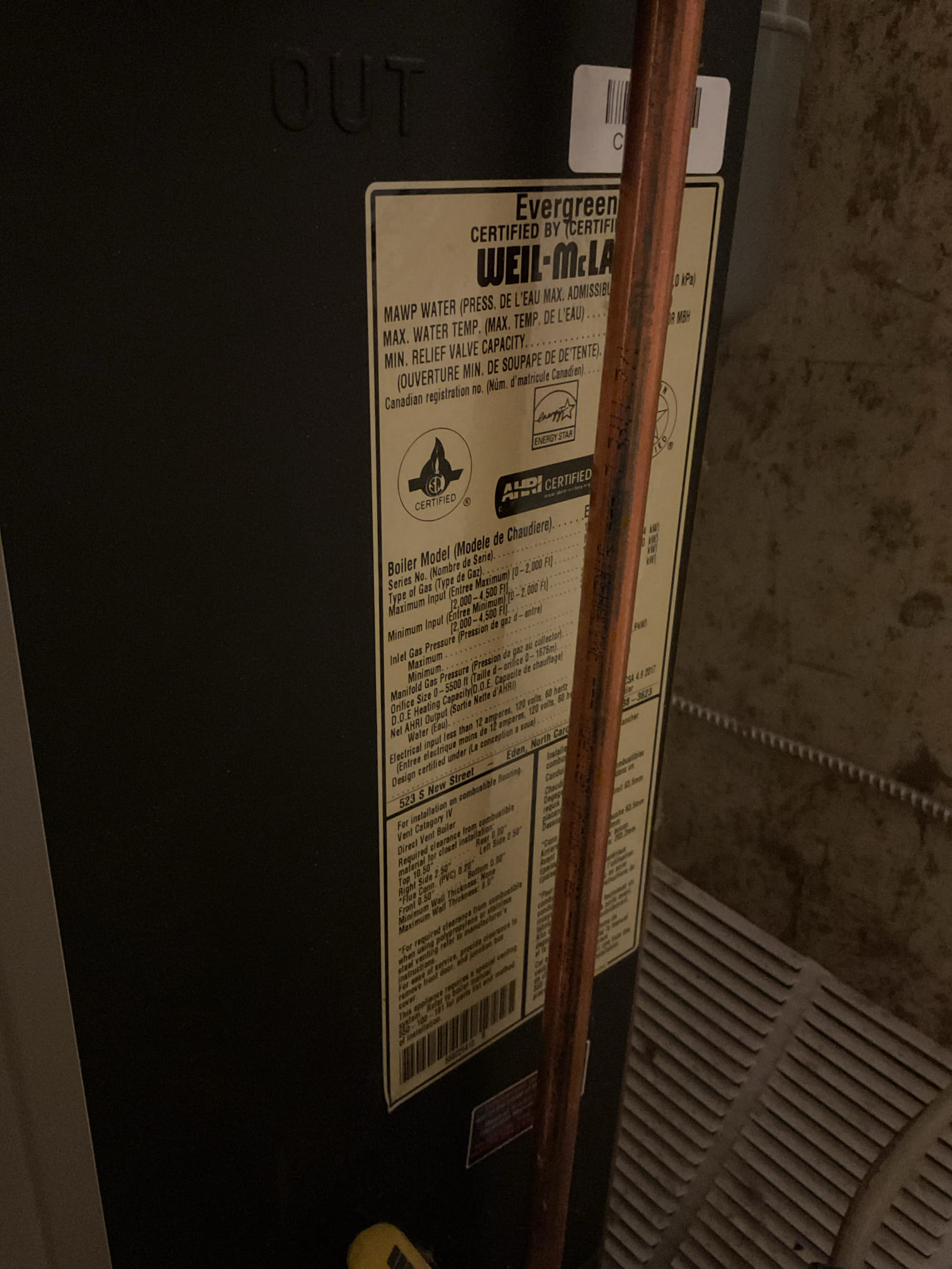 Performed precision gas boiler tune up on 2019 Weil McLain high efficiency boiler. Checked all electrical connections and components. Found a lot of air in the loop on 1st floor, purged loop of air. Ran all three zones made sure they were getting hot. Tested condensate. Performed combustion test. Found system has a watts 1 1/4 duo micro bubble air separator that is not getting rid of air. Provided estimate to replace air separator head and inside media. Gas boiler is working properly at time of service.  Usually every 5 years media and air separator top. 