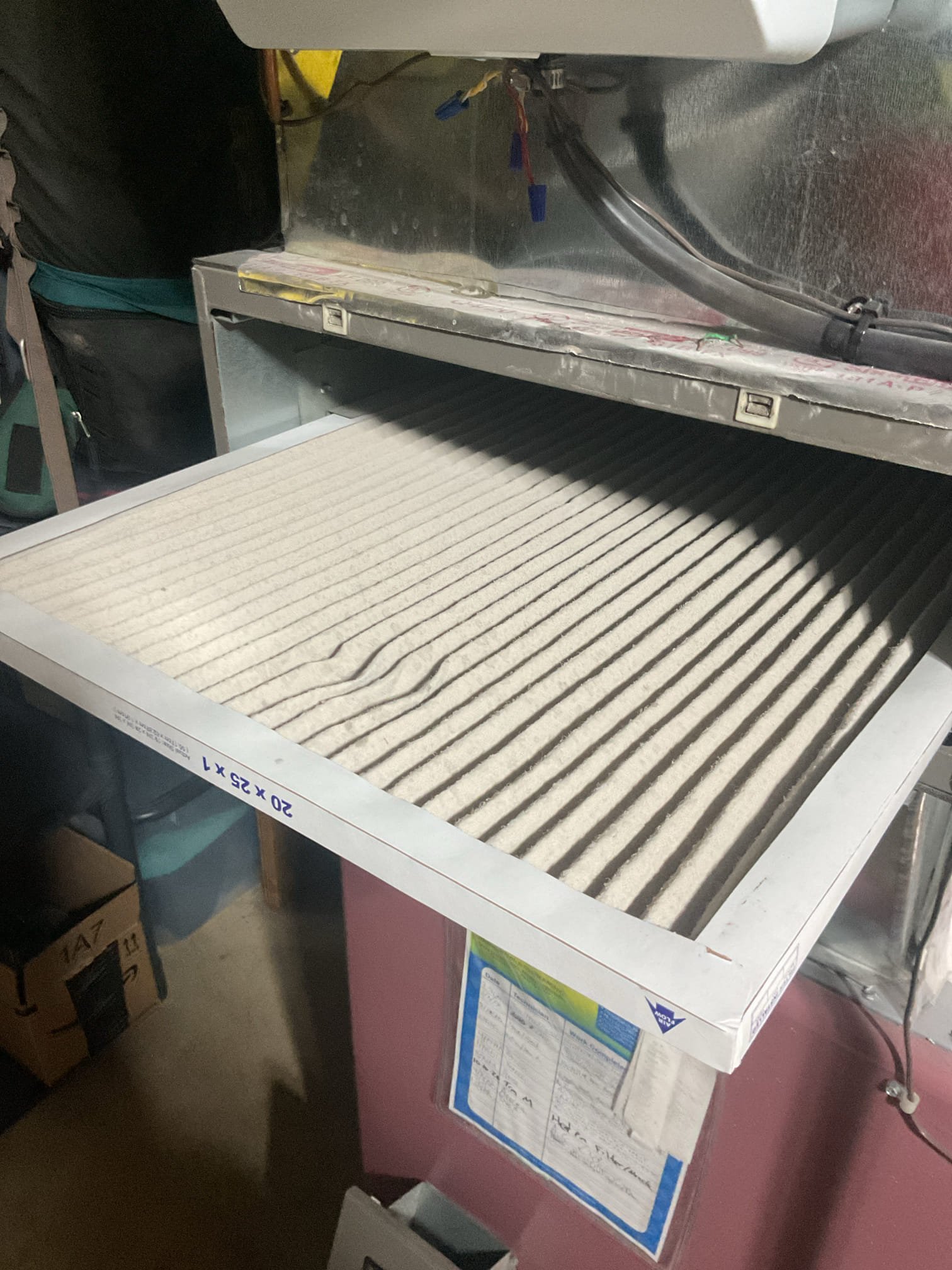 No hear oil furnace HP hybrid.
20x25x1 filter severely caked in n drywall dust. Replaced filter
Found failed EIM.
EIM was installed in 2022 so it is covered under parts only warranty. 
Non Warranty price would be $710; Warranty price is $478.

Homeowner agreed to replace EIM, renew oil Heat+AC plan membership and diagnostic. 

Ordered and picked up new EIM. 
Completed Factory reset on thermostat. Connected to new EIM and existing wireless outdoor temperature sensor.
Configured for heat pump with oil heat lockout to be at 50°F and balance point 40°. Droop 2.5° as before.
Afterwards tested system including humidification. 

System operating well at this time.

Will bring back failed EIM for warranty processing, 
