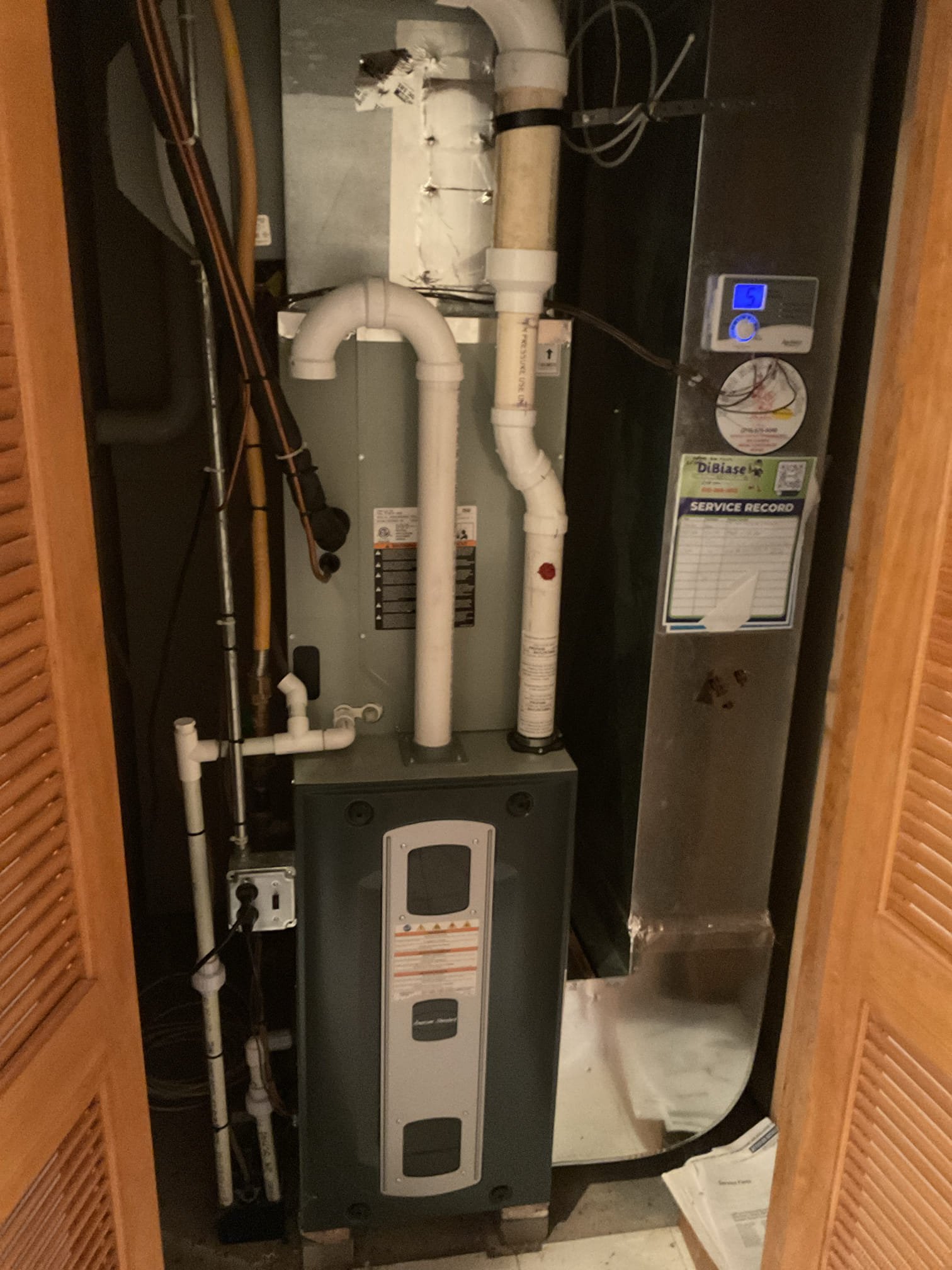 Luis 3-9-26 performed propane gas heater tune up in two American standard 90% heaters. Check all electrical connections, inspect burners igniter, air blower. And combustion removal. Replacement filters. Performed combustion test ok. Both heaters are working properly. I service humidifier for second floor. I noticed bracket that holds feed tube is broken. This is part of the actual humidifier. To fix this issue new humidifier is needed. (Currently working but tube is fully attached to bracket) provided estimate to replace second floor humidifier, I also noticed vinyl tubing for both units are in bad shape. Second floor unit does not have any water sensor, no surge protection,  I provided estimate to add this safety protection to second floor unit. 