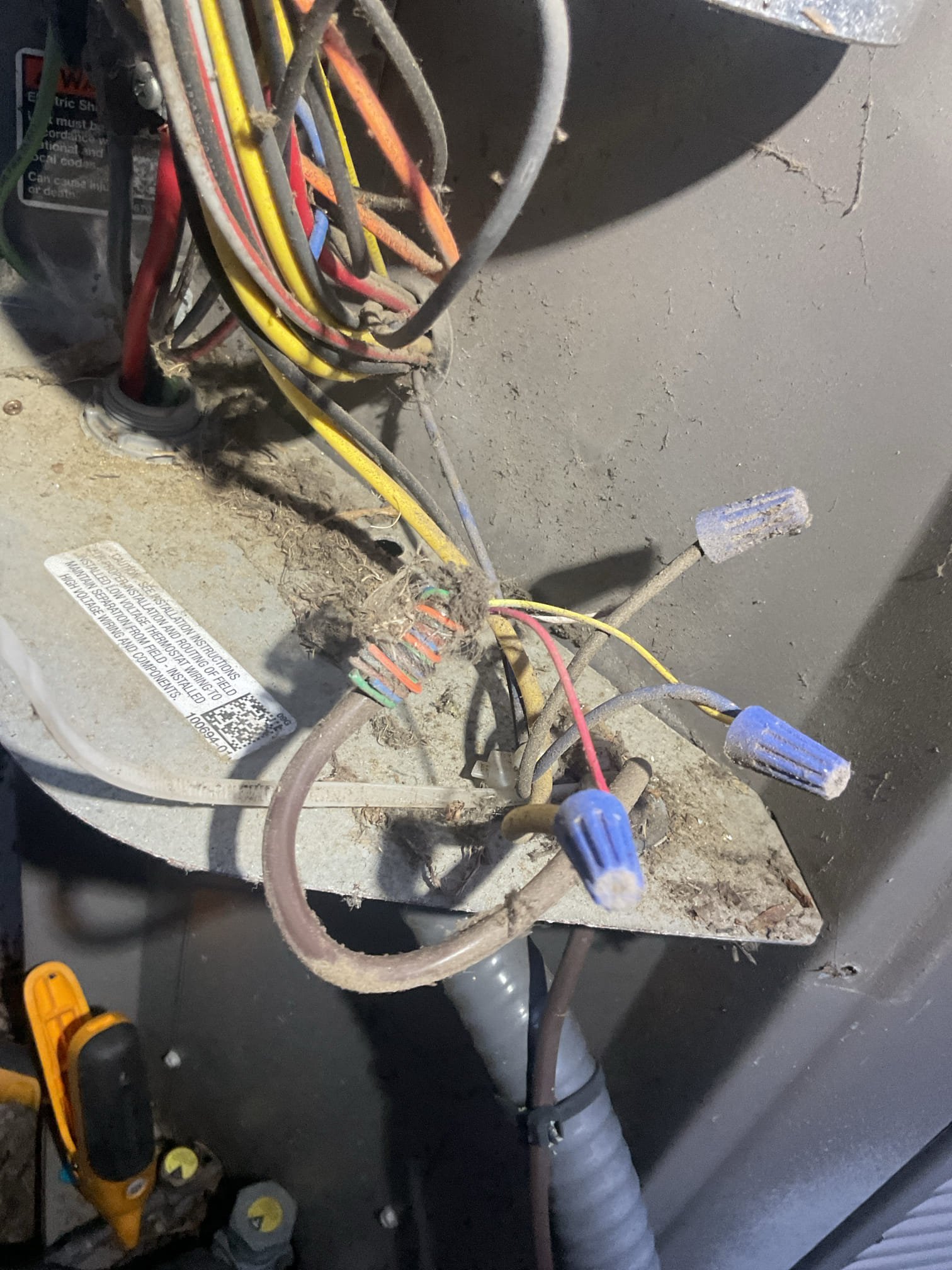 Equipment is 4 Ton AC with 90,000 BTU 2 stage natural gas furnace.
2 zones
Lennox Harmony III zone board with discharge air sensor that opens the AC (outdoor unit) circuit when temp drops below 40°
(2) Zones (2) Thermostats 1st Fl and 2nd floor 

(3) Dampers: (2)are 8x20 1st Fl (1) is 16x8 2nd Fl

Formerly the other side of Y conductor at the furnace control was landed to DS on the zone board so only when dehumidification would call would the Y contact close on the indoor control and energize cooling blower speed.
Zone panel is no longer energizing the dehumidification, so o wired to Y1 contact on zone board.

Afterwards tested AC. Pressures ok.
Capacitor is a 45/10uF reading ok on 45 but a little weak on the 10 (fan) side. 
Contactor is also pitted Provided estimate to replace both. 

During my time here today we discussed and I recommended replacing the system.
Offered consultation but she will be too busy to be able to sit down for a consultation. I took notes and photos for Joe to 