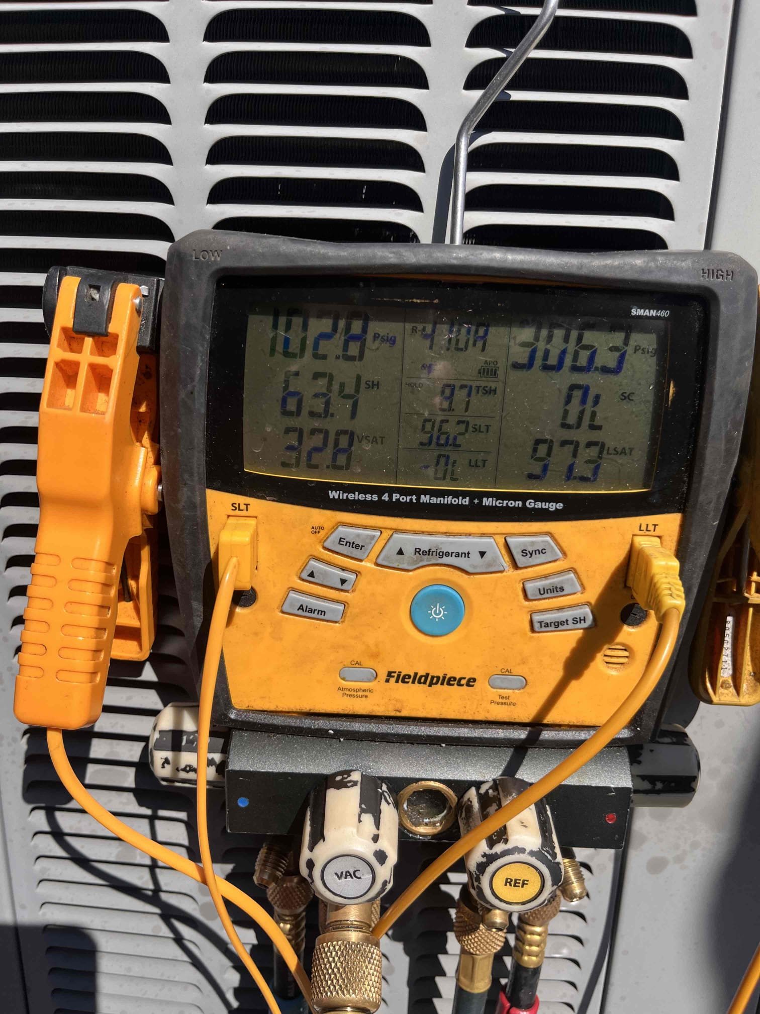 3/10/26. Brazed over broken fitting at high pressure switch. Pressure tested at 350 psi nitrogen. Soap and bubbles checked. Vacuumed down system to 380 microns. Added 7 lbs 11 ozs of r410a.( provided by Atwater). Ran system in both heating and cooling mode. Pressures were good. Temperature rise was 20 degrees. Heat pump is working properly at time of service 