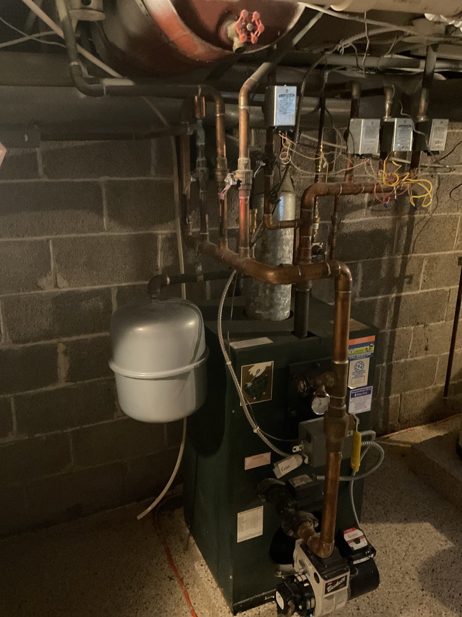 Luis 3-9-26 customer had water around boiler, customer showed me where the water was coming from, pressure relief was leaking. Customer turned the boiler off.  Check water pressure and expansion tank. Expansion tank has failed. Full of water. Provided estimate to replace expansion tank and bleed lines. Customer approved repairs. He also paid 50% for deposit. Office to follow up with customer tomorrow morning.