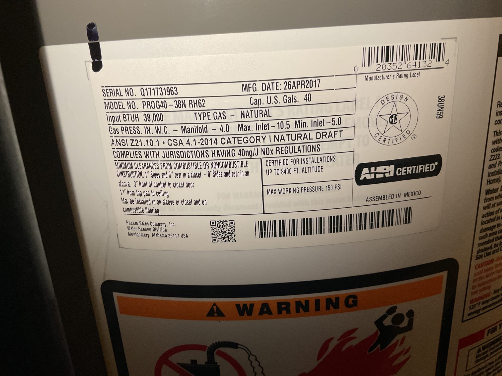 Performed water heater service on 2017 Rheem natural gas atmospheric water heater. Drained several buckets of sediment from water heater. Found st12 expansion tank has rusted pit holes. Provided estimate to replace expansion tank but highly recommended replacement of water heater due to being 9 years old . Provided estimate. 