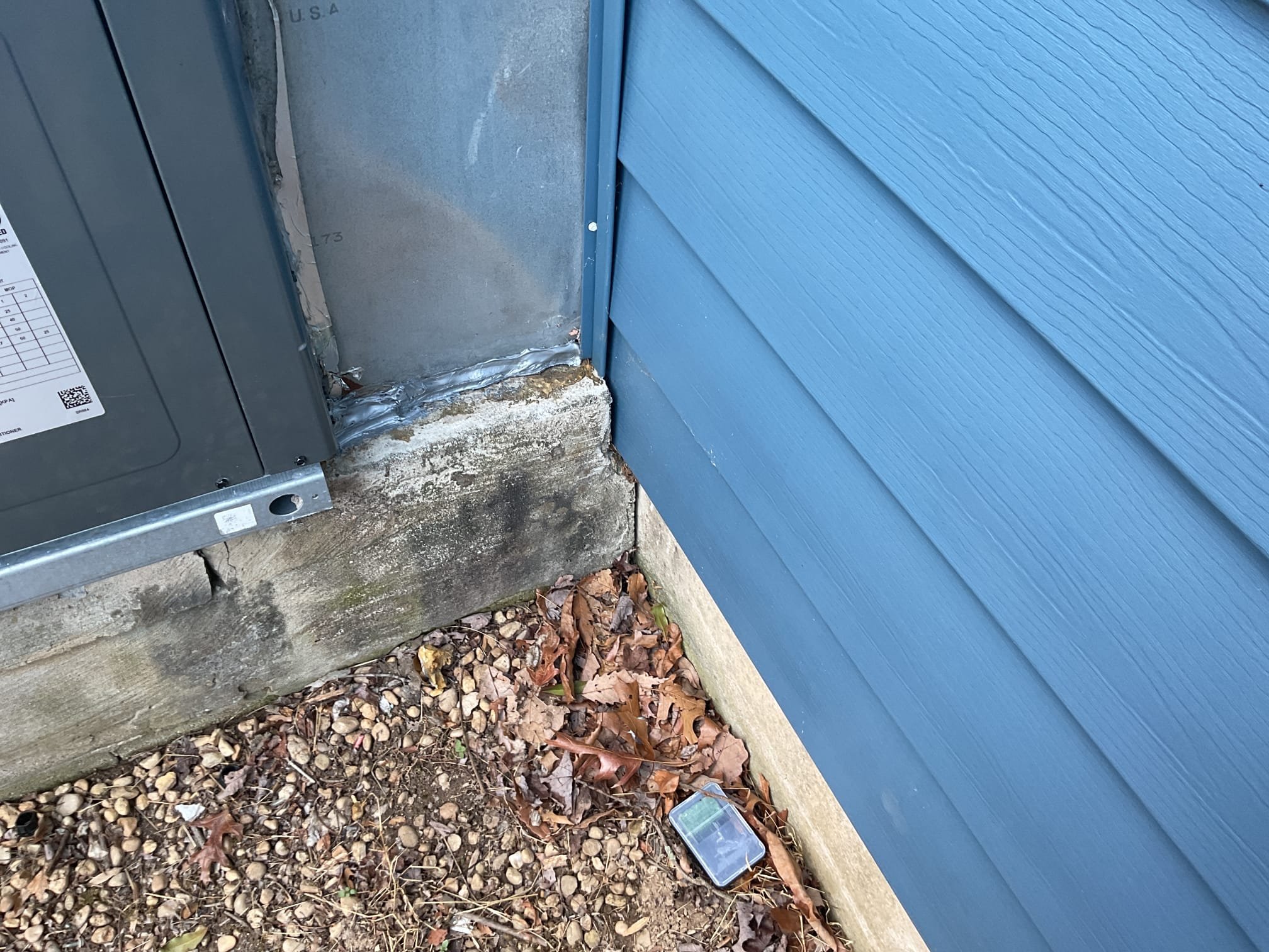 Found that the duct work was correctly sealed but there is a gap where potentially mice could get in sealed up with gray silicone caulking. 