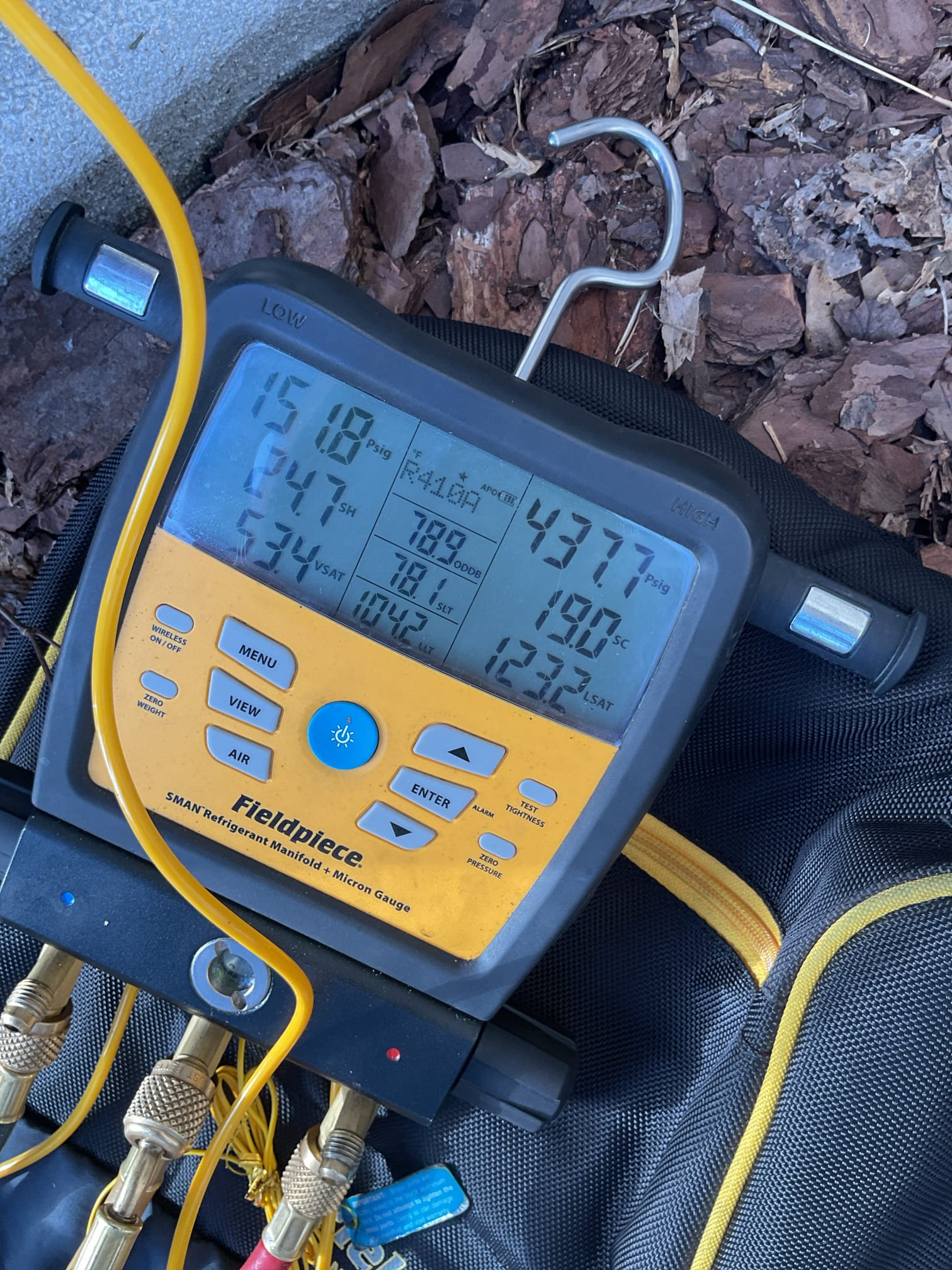 Luis 3-11-26 no cooling call, recently installed heat pump, found mitigation board registering 7 flashes, called tech support to get help how to reset board, after couple attempts found unit would not reset, I check coil for any refrigerant leaks no leaks present, I bypassed heat pump for troubleshooting purposes, (after troubleshooting I put wires back to original position) refrigeration numbers are within range. We will need to order new 2AL sensor. No charge warranty heat pump is not working at this time. 