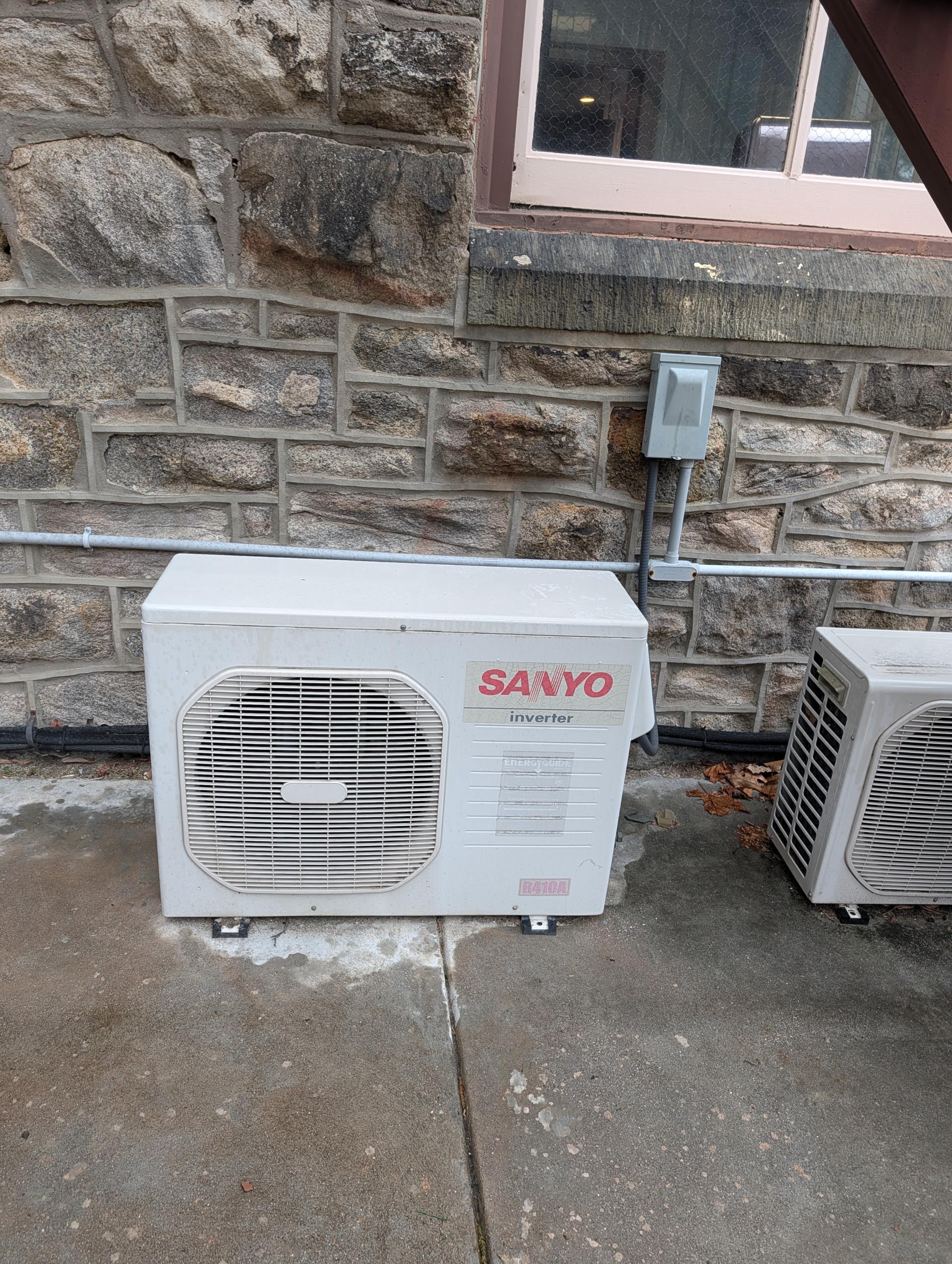 Completed heat tune up for 1.5 Ton Minisplit that serves snack bar,

Cleaned washable filters 
Indoor and outdoor coils ok
Measured temperature rise (67-94.5=27.5°) Good
Checked refrigerant pressure @ available service port.

Noticed a tiny drip at unit housing. It is condensation from the Lineset. The unit had been running in cooling. I was able to pull unit off the wall and wrap an uninsulated piece of refrigerant piping with foam tape.

Unit is 15-16 years old which is considered beyond the replacement age of a heat pump Minisplit, but is operating ok fo now. Parts for this unit are no longer available.

