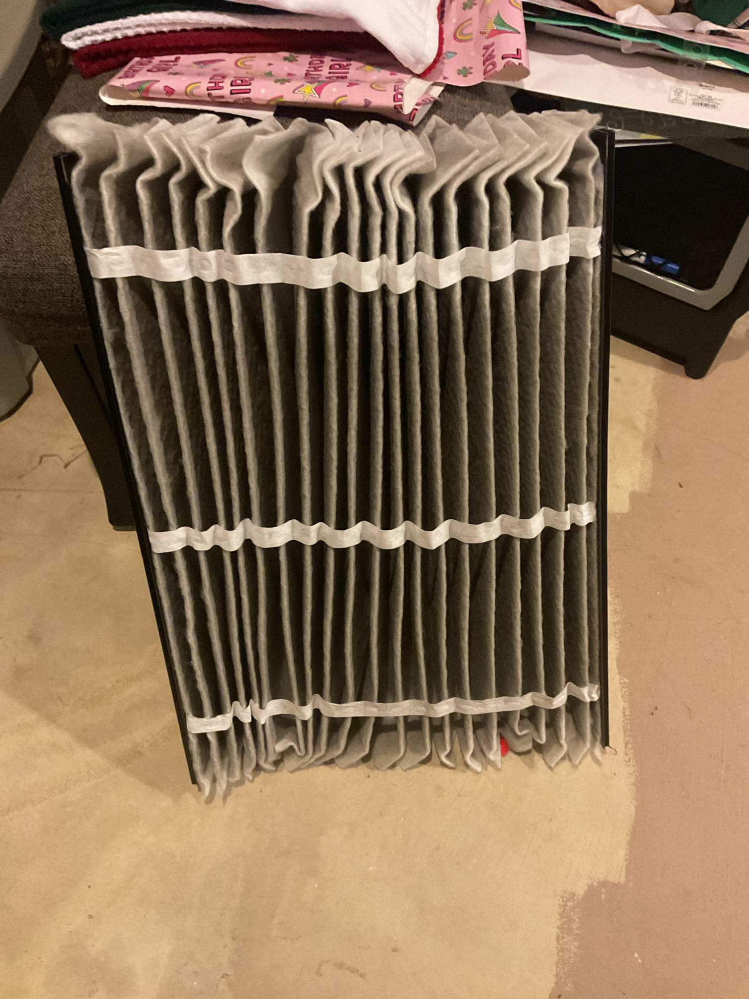I Arrived to the customers home for a heat pump check up on a 5 yr old American standard heat pump system . I checked all electrical connections and voltages . I checked the air filter and replaced, filter size is an 213. Inspected the indoor coil and tested electric heat package. Took temp splits for the electric heat and blower motor amperage draws. I looked at the outdoor heat pump and tested for an outdoor btu output. Inspected the outdoor components and unit pressures. Everything is working fine at this time of service.  On arrival the wet switch was tripped , I found the trap wasn’t in the pump, so when the customers ran the a/c the past few days it leaked into the secondary pan and set off the safety. Collected for new contract and air filter and removing a small amount of water . 
