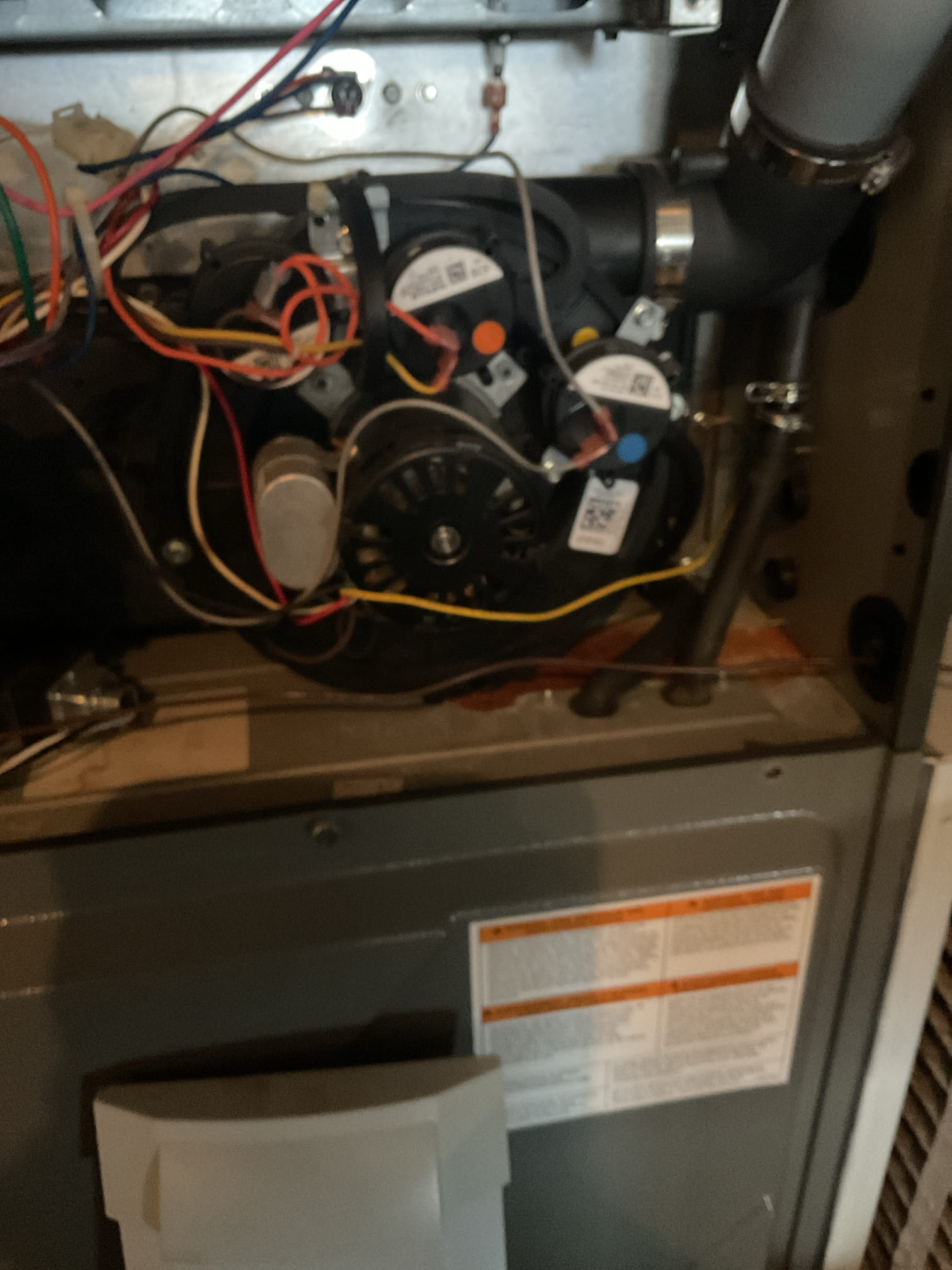 I arrived for a no heat water in the secondary pan . Found the wet switch was tripped causing the furnace to shut down. I reset the safety switch and let the furnace run for a bit to see where the water was coming from. Eventually found the water was leaking from the humidifier and running down the 1/2 tubing into the secondary pan. I quoted out for a humidifier service and replacing his 1/2 inch clear tubing. The customer approved the work. I started with cleaning the humidifier and replacing the humidifier water panel #35 , and cleaned out the frame that holds the panel. I then removed the clogged 1/2 tubing and replaced with new. I turned the system back on and began testing the humidifier and the furnace operation. No more leaks. Everything is back up and running again. I collected for my diagnostics and collected for humidifier service and the 1/2 tubing  repair. I also left an estimate for the customer for a contract for 189.00 for them to review. Total collected for tonight $420