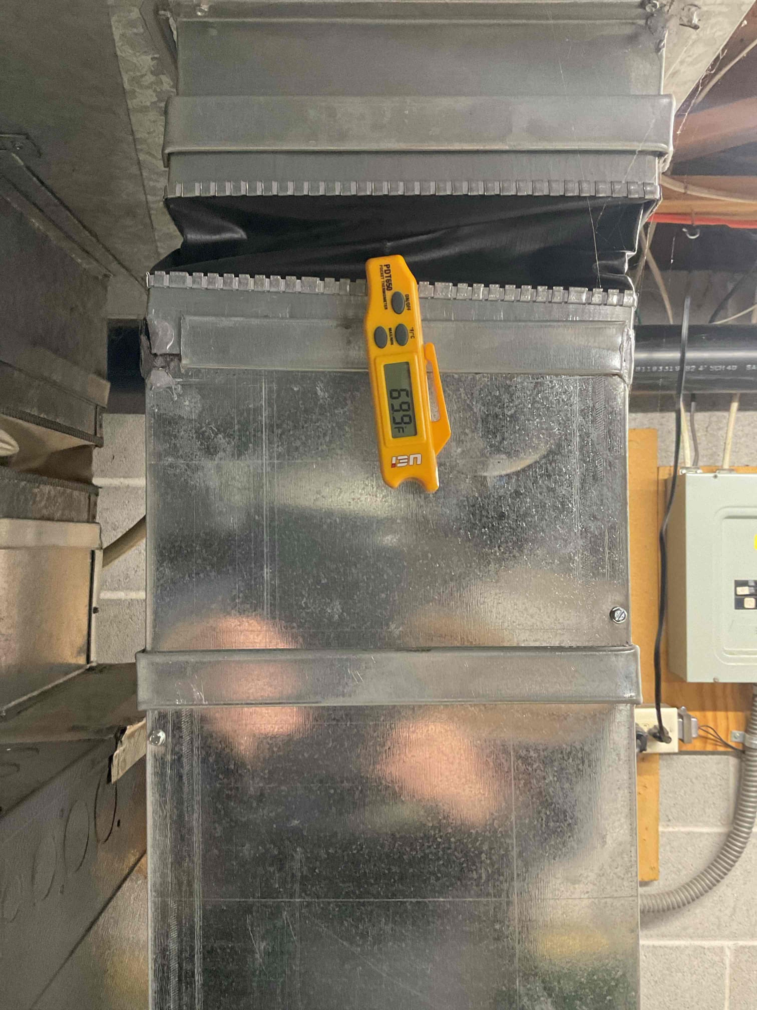 3/16/26 Dan 

I Arrived to the customers home for a heat pump check up on a 9 yr old Amana system . I checked all electrical connections and voltages . I checked the air filter and replaced, filter size is 313. Inspected the indoor coil and tested electric heat package. Took temp splits for the electric heat and blower motor amperage draws. I looked at the outdoor heat pump and tested for an outdoor btu output. Inspected the outdoor components and unit pressures. Everything is working fine at this time of service. 
Did recommend in adding a ez trap for a water safety to help prevent any water damage . 