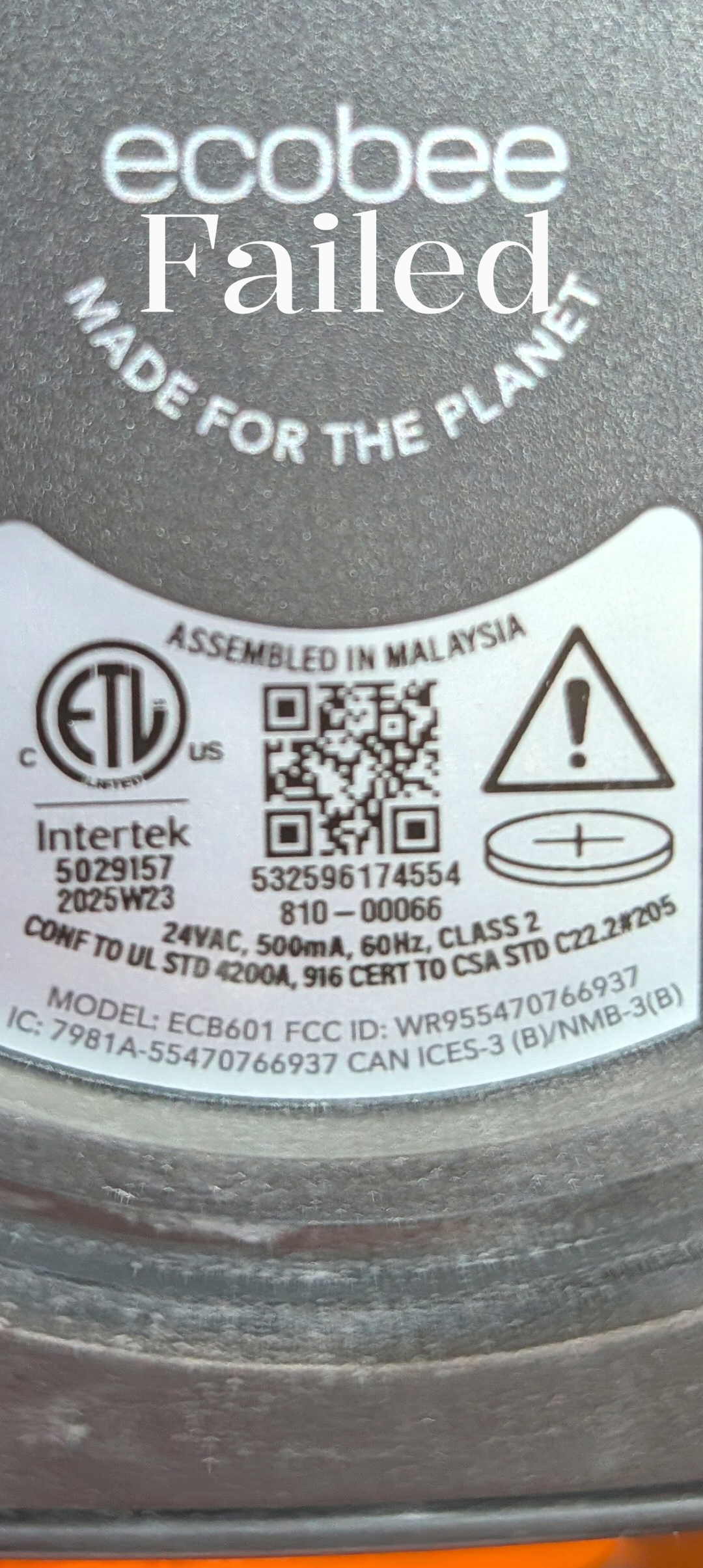 Multiple alerts for humidity and temperature sensor error on Ecobee thermostat. 
Thermostat was reading 84° at one point while I was here.
This thermostat was installed by Dibiase 12/31/25 so falls under Dibiase guarantee and manufacturer warranty,

Replaced Ecobee thermostat and subbase and configured. Gas furnace and AC system. 

Homeowner is committed to replacing the HVAC system. 
Was 34° outdoor temperature not a good time to do AC tune up. 

I tested system in heating and cooling (briefly). Operating well at this time. 