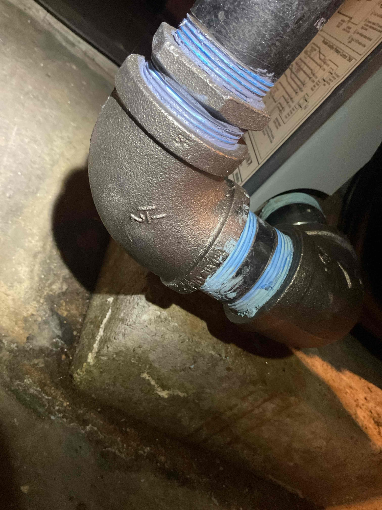 Performed quality assurance on new oil boiler installation, boiler is been running good after last visit, check water pressure and temperatures, I adjusted water temperature was set to 200 for high and 130 for low. I set water Tempe to 180 F for high and 150 for low. I check burner operation ok no error codes, all electrical connections ok. Oil piping and fittings ok. I  found return piping 1 1/2 nipple leaking, I repairs connection during today’s visit, check connections ok no more leaks, when purging system relief valve started to leak, I check expansion tank, expansion tank was not working properly, clogged inlet, I removed tank inspect water pressure added some air 18 psi to match water feeder. Boiler is working properly at the time of service. 