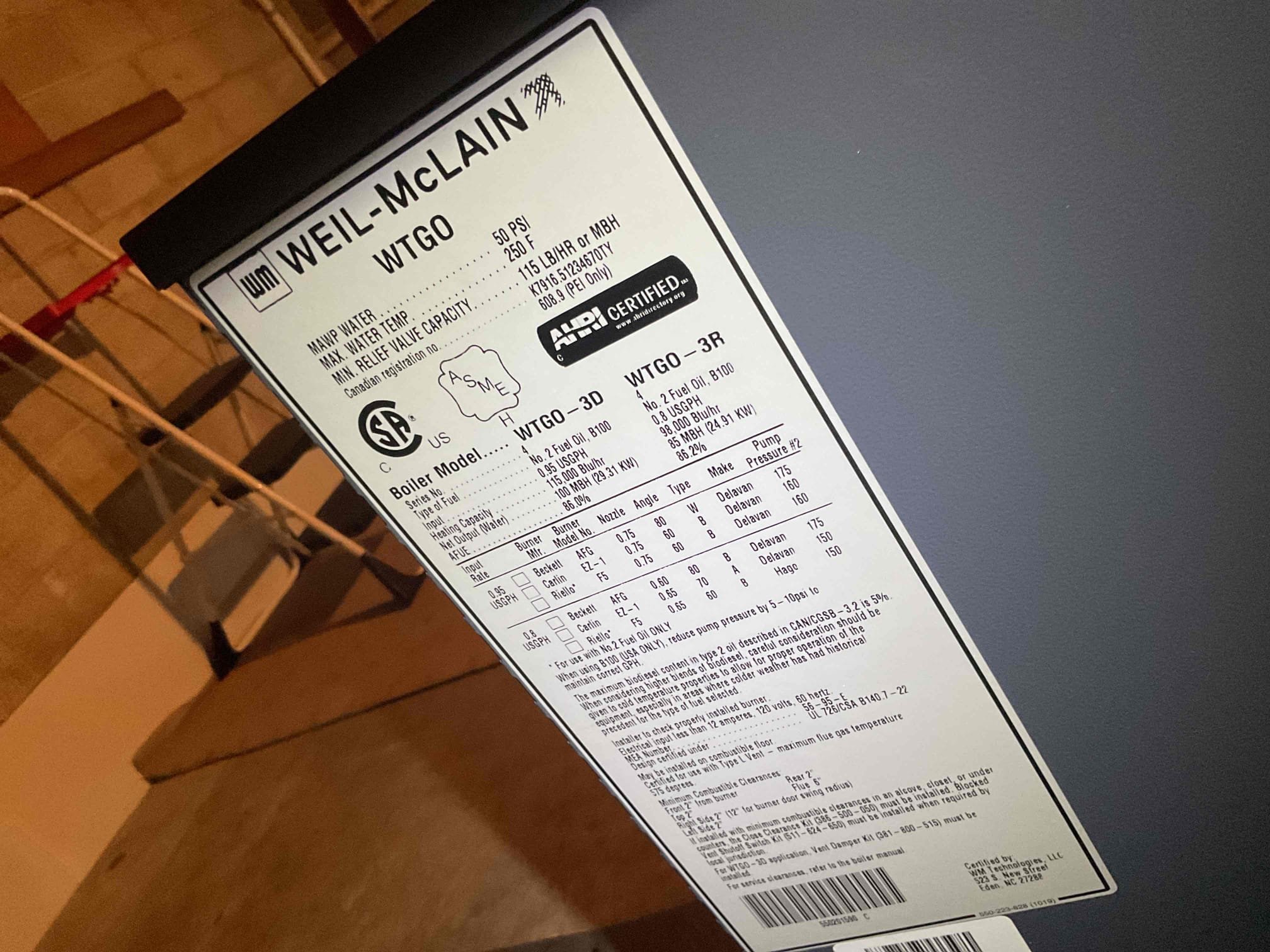 Performed quality assurance on new oil boiler installation, boiler is been running good after last visit, check water pressure and temperatures, I adjusted water temperature was set to 200 for high and 130 for low. I set water Tempe to 180 F for high and 150 for low. I check burner operation ok no error codes, all electrical connections ok. Oil piping and fittings ok. I  found return piping 1 1/2 nipple leaking, I repairs connection during today’s visit, check connections ok no more leaks, when purging system relief valve started to leak, I check expansion tank, expansion tank was not working properly, clogged inlet, I removed tank inspect water pressure added some air 18 psi to match water feeder. Boiler is working properly at the time of service. 