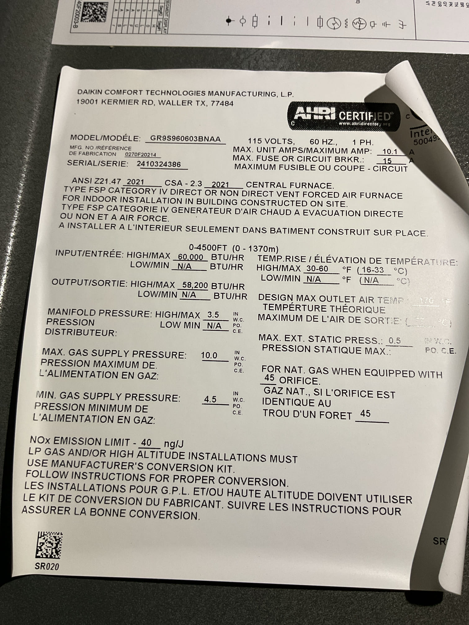 3/18/26- Upon arrival, performed routine maintenance on 2005 Bryant and 2024 Goodman gas furnace system. Checked both filters, replaced attic filter provided by customer. Checked all electrical connections and components. Cleaned flame sensors, checked drain line connections. Temperature rise within specs on both systems, combustion analysis was satisfactory on both systems with CO 4ppm on attic unit, CO 22ppm on basement unit. Found water leak at secondary heat exchanger in attic unit, made landlord aware of the situation, recommended replacing. Landlord wants office to call for an estimate. Found no other issues at this time of maintenance, both heating systems were working upon departure. 