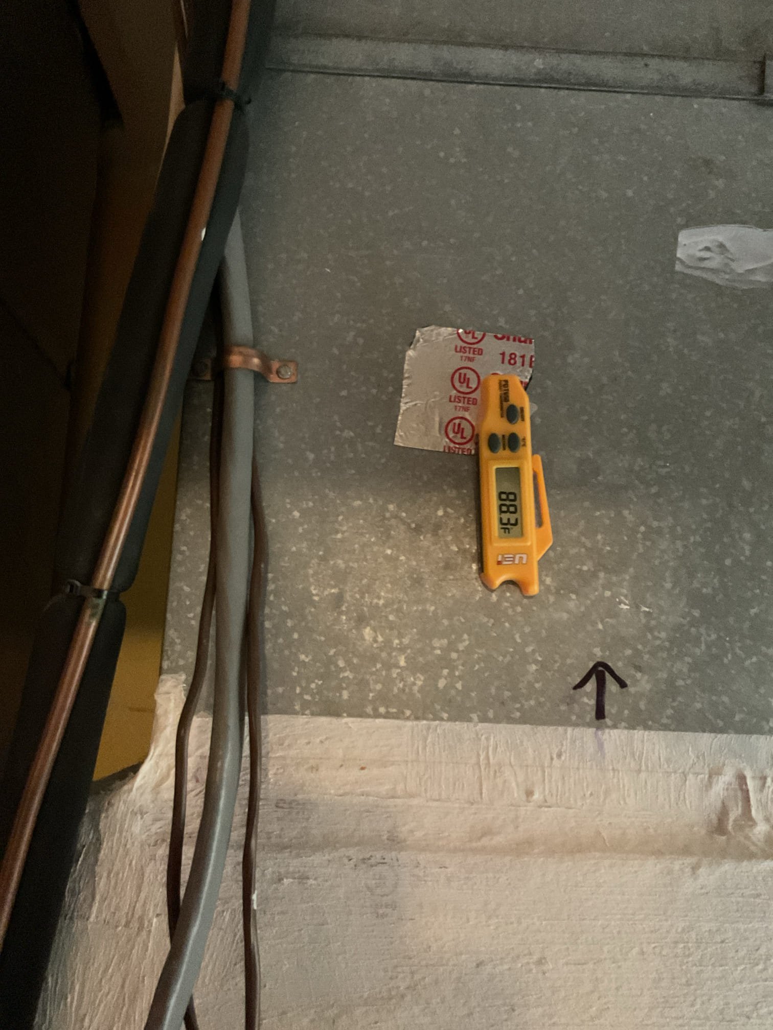 
Completed AC tune up for 2.5 Ton Heil heat pump system with 10KW electric heat kit 

Cleaned washable filter; a 16x20x1 filter would also work for this system.
Indoor and outdoor coils in good condition 
Inspected wiring, controls, electric motors and components; left estimates for surge protectors. Also provided estimate for Honeywell S1200 smart thermostat which will allow for better control of electric auxiliary heat use. Will use outdoor temperature as a lockout point for electric heat.
Measured temperature split and static pressure 
Inspected drains; has an overfill protection switch but there is no water shut off on the floor. Provided estimate fo wet switch water safety that will shut unit down if water is detected on floor near equipment
 
Checked integrity of compressor motor (mega ohm test)

Assessed refrigerant charge checked pressures. 
Heating 352/108
Cooling 317/106 6° Subcooling outdoor temperature 42°. Used charging jacket. 

AC system operating well at this time but l