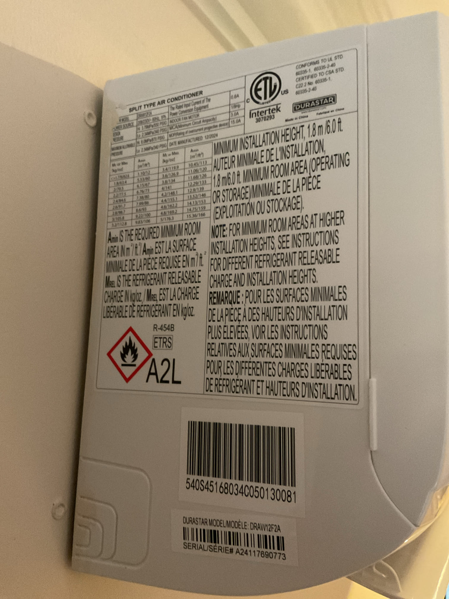 I arrived for a Q.A. Inspection on a Durastar single head and outdoor mini split heat pump . 
I started with the indoor head and checked the wiring connections and the voltages and the neatness of the install .  I pulled and inspected the air filters and cleaned if needed. I inspected the blower wheel and the cleanliness of the indoor mini split head . I tested the drain line and tested the fan speeds with the remote for proper operation. I turned the system on heat and checked my supply and return temps. I went to the outdoor heat pump and checked over the  neatness of the unit . I checked my wiring connections and the voltages . I inspected the drain line and the compressor and fan components. I checked the level of the heat pump mini and the disconnect . Both sides of the system are working fine at this time . 