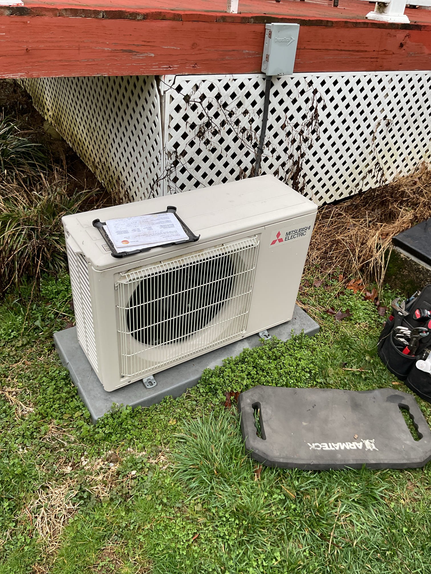 Completed tune up for Minisplit system with (1) indoor head located in kitchen/dining room.
15,000 BTU capacity.

Inspected wiring, controls electric motors and components. Recommend surge protection. Provided email estimate. 
Indoor coil and outdoor coils are clean. Indoor blower wheel however has buildup. Provided estimate to clean indoor head using sprayer and bib kit. Removed cover and sprayed coil with hand pump today added all prior cleaner to drain line before spraying down coil. This will help with drain line as well 
Measured temperature split 
Checked refrigerant charge, 410A refrigerant: Good

System operating well at this time 