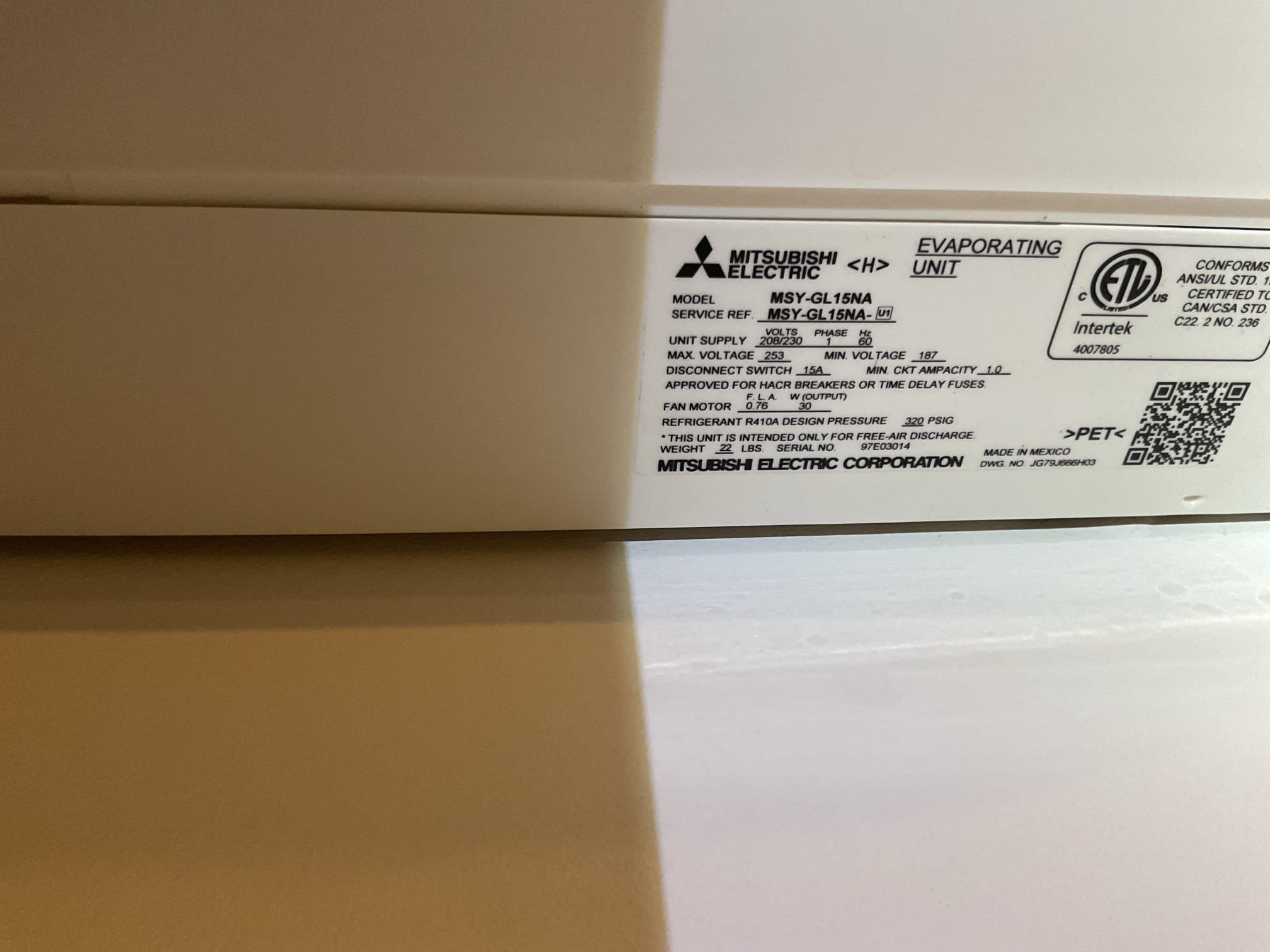 Completed tune up for Minisplit system with (1) indoor head located in kitchen/dining room.
15,000 BTU capacity.

Inspected wiring, controls electric motors and components. Recommend surge protection. Provided email estimate. 
Indoor coil and outdoor coils are clean. Indoor blower wheel however has buildup. Provided estimate to clean indoor head using sprayer and bib kit. Removed cover and sprayed coil with hand pump today added all prior cleaner to drain line before spraying down coil. This will help with drain line as well 
Measured temperature split 
Checked refrigerant charge, 410A refrigerant: Good

System operating well at this time 
